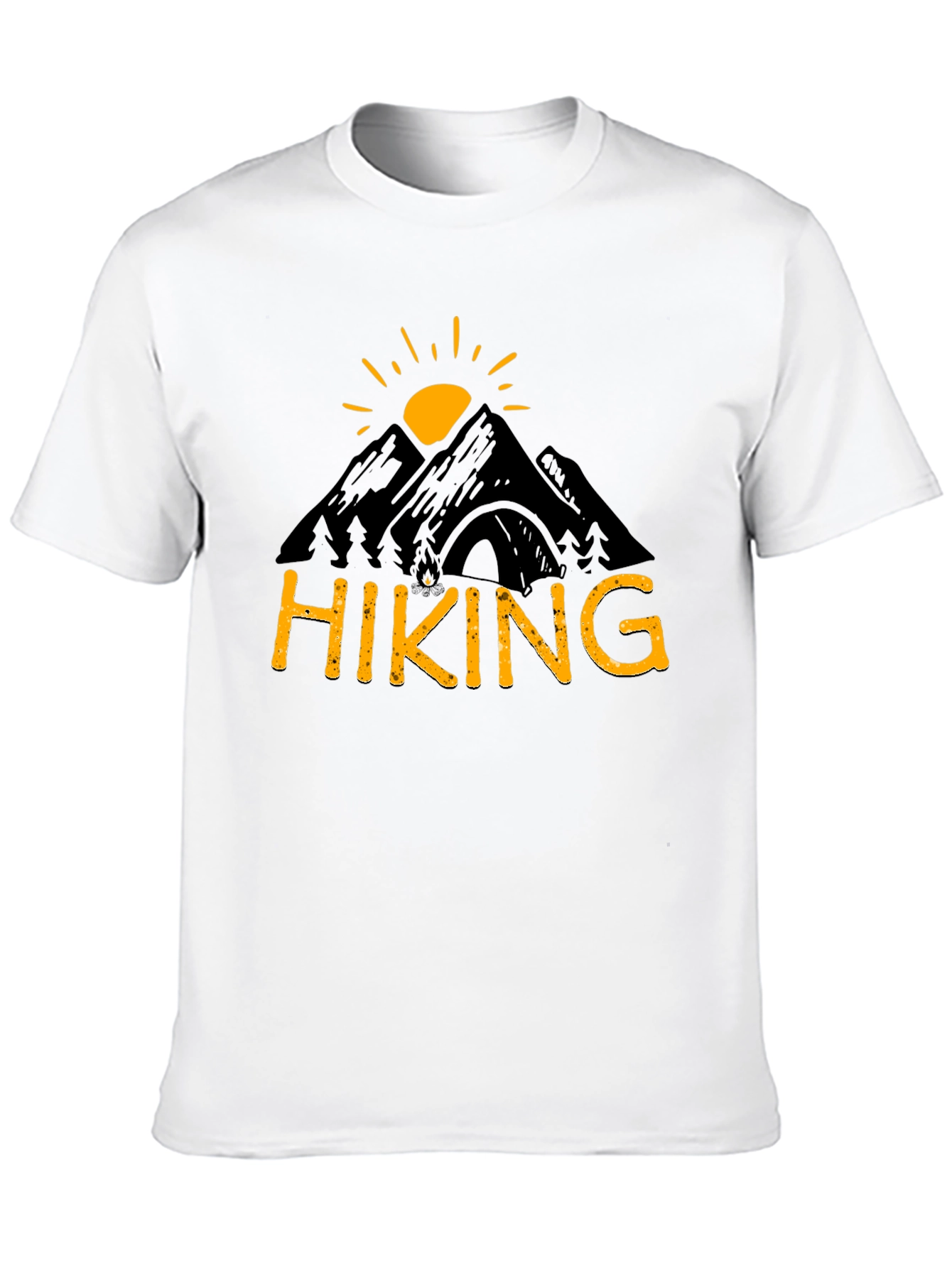 Camiseta Hombre Negra Diseño Senderismo Montaña