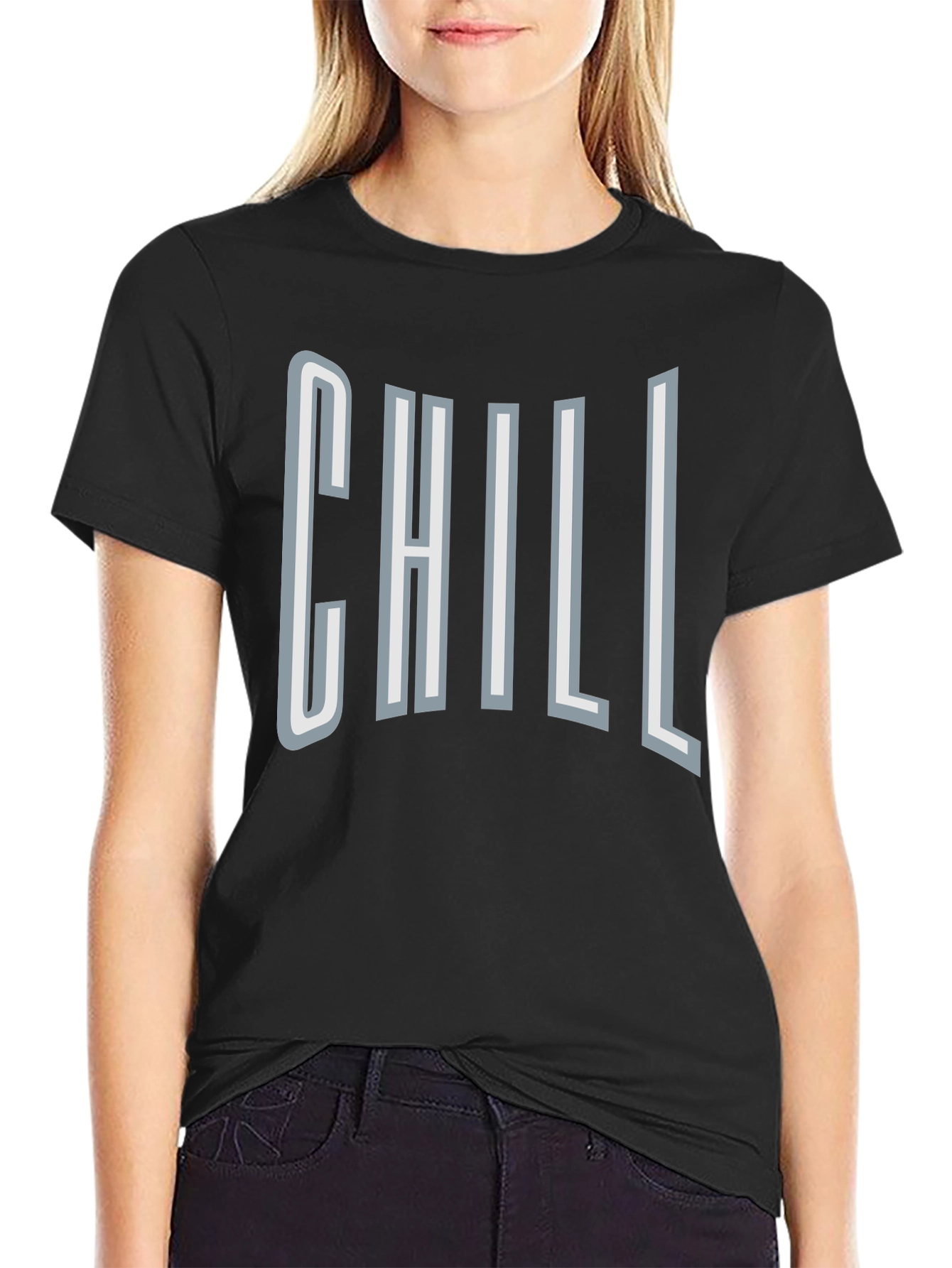 Camiseta Negra Casual - Diseño Chill Moderno