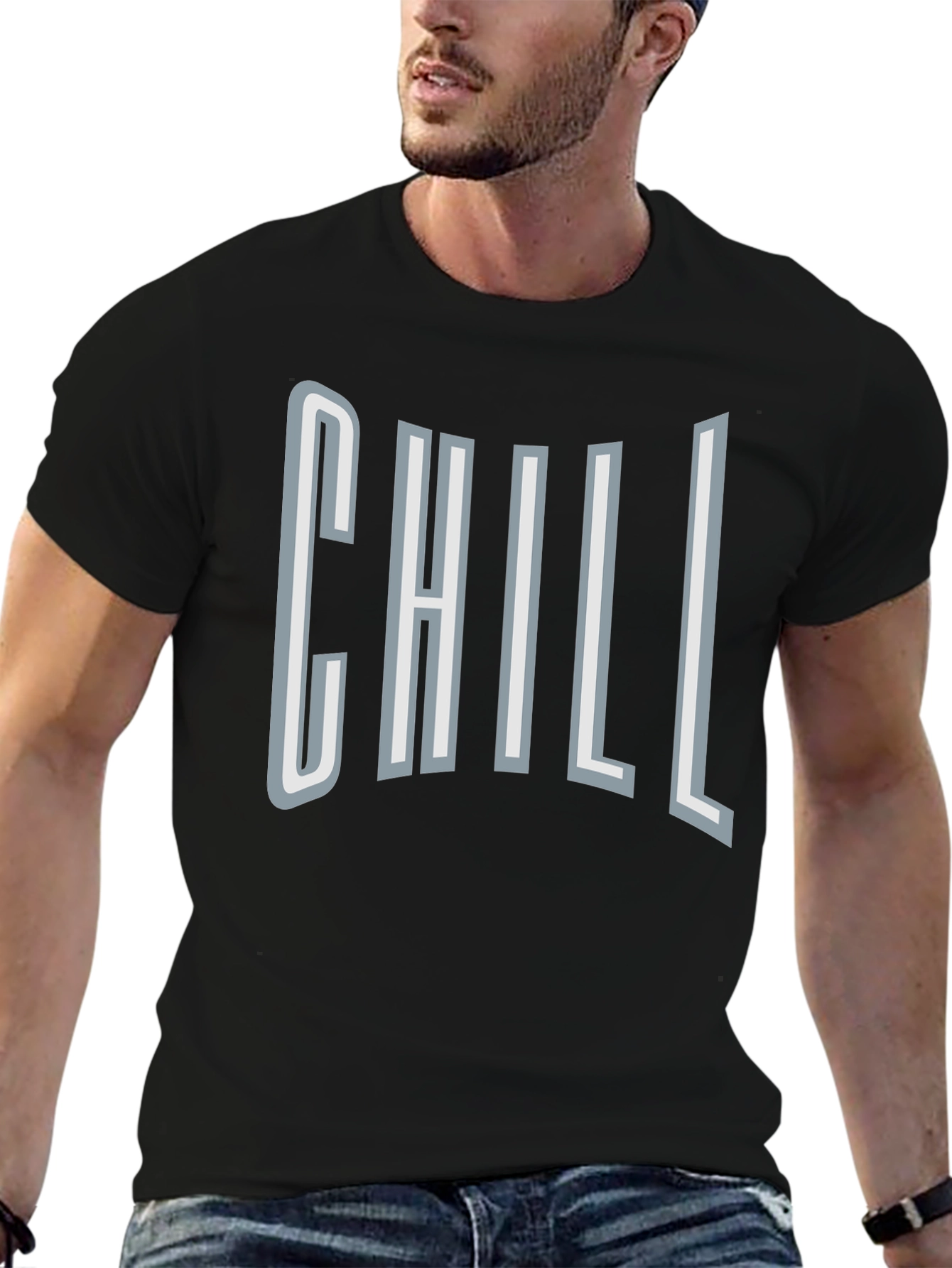 Camiseta Negra Casual - Diseño Chill Moderno