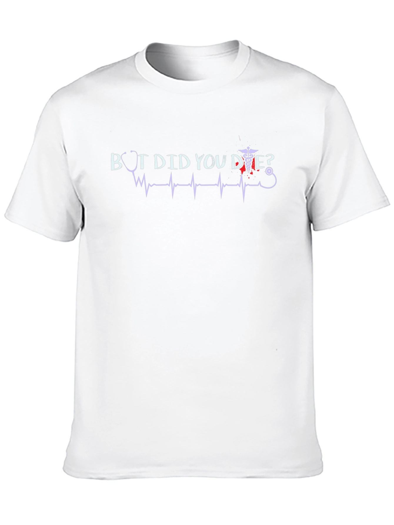 Camiseta Negra ¿Pero Moriste? con Diseño Médico