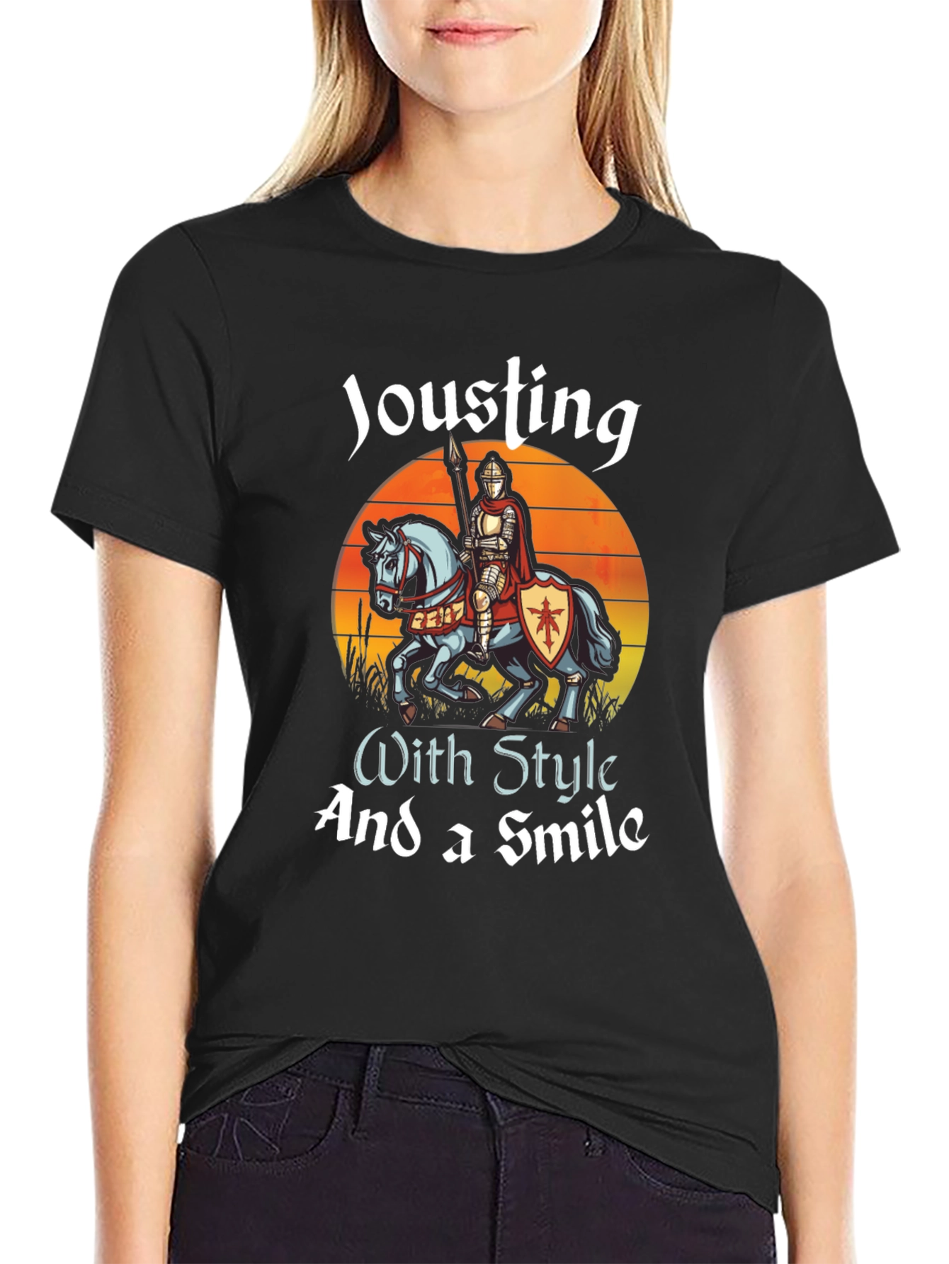 Camiseta Negra: Justas con Estilo y una Sonrisa