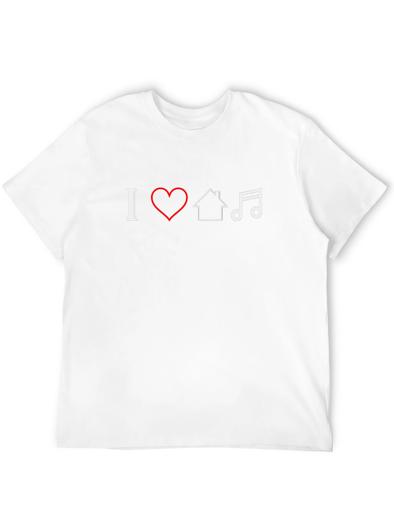 Camiseta Negra I ❤️ House Music Diseño Único