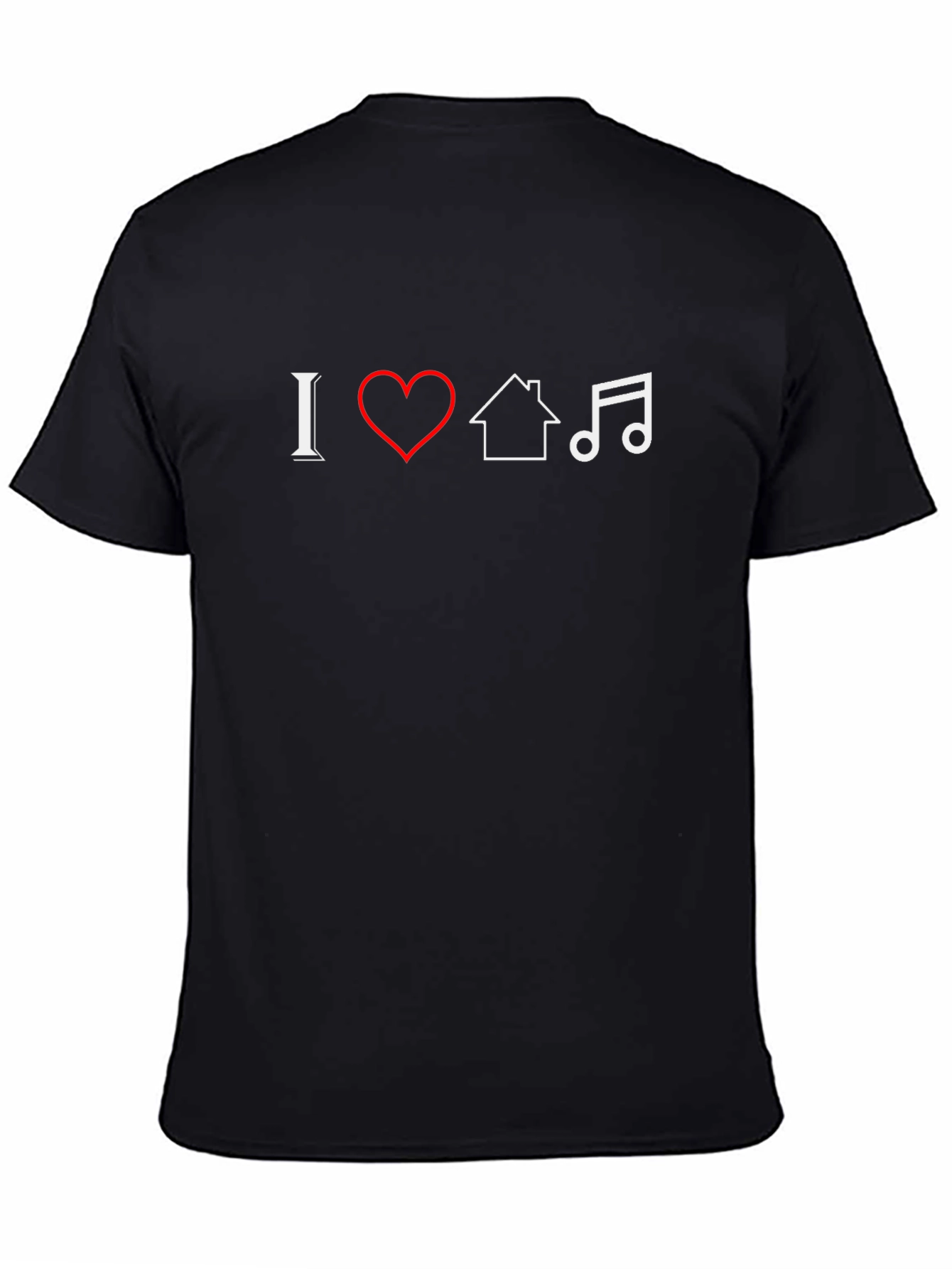 Camiseta Negra I ❤️ House Music Diseño Único