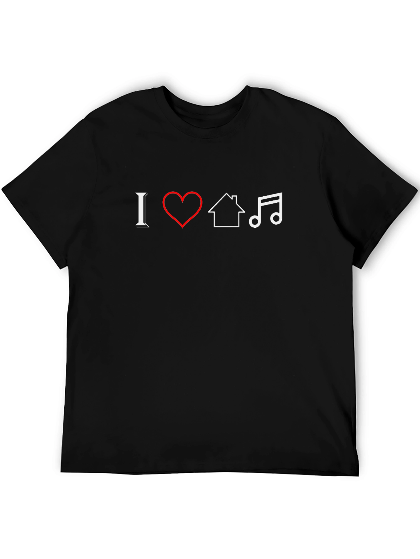 Camiseta Negra I ❤️ House Music Diseño Único
