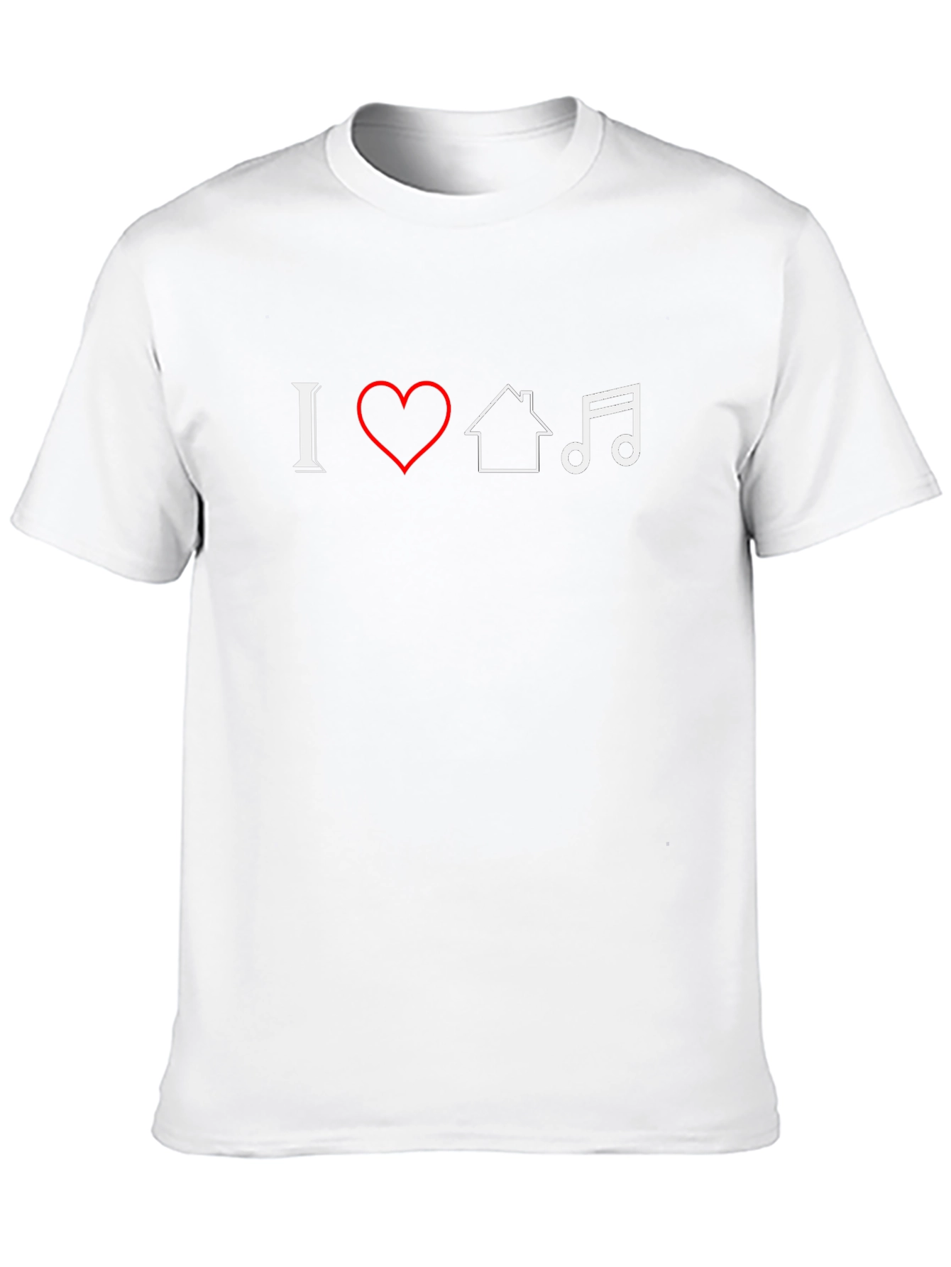 Camiseta Negra I ❤️ House Music Diseño Único