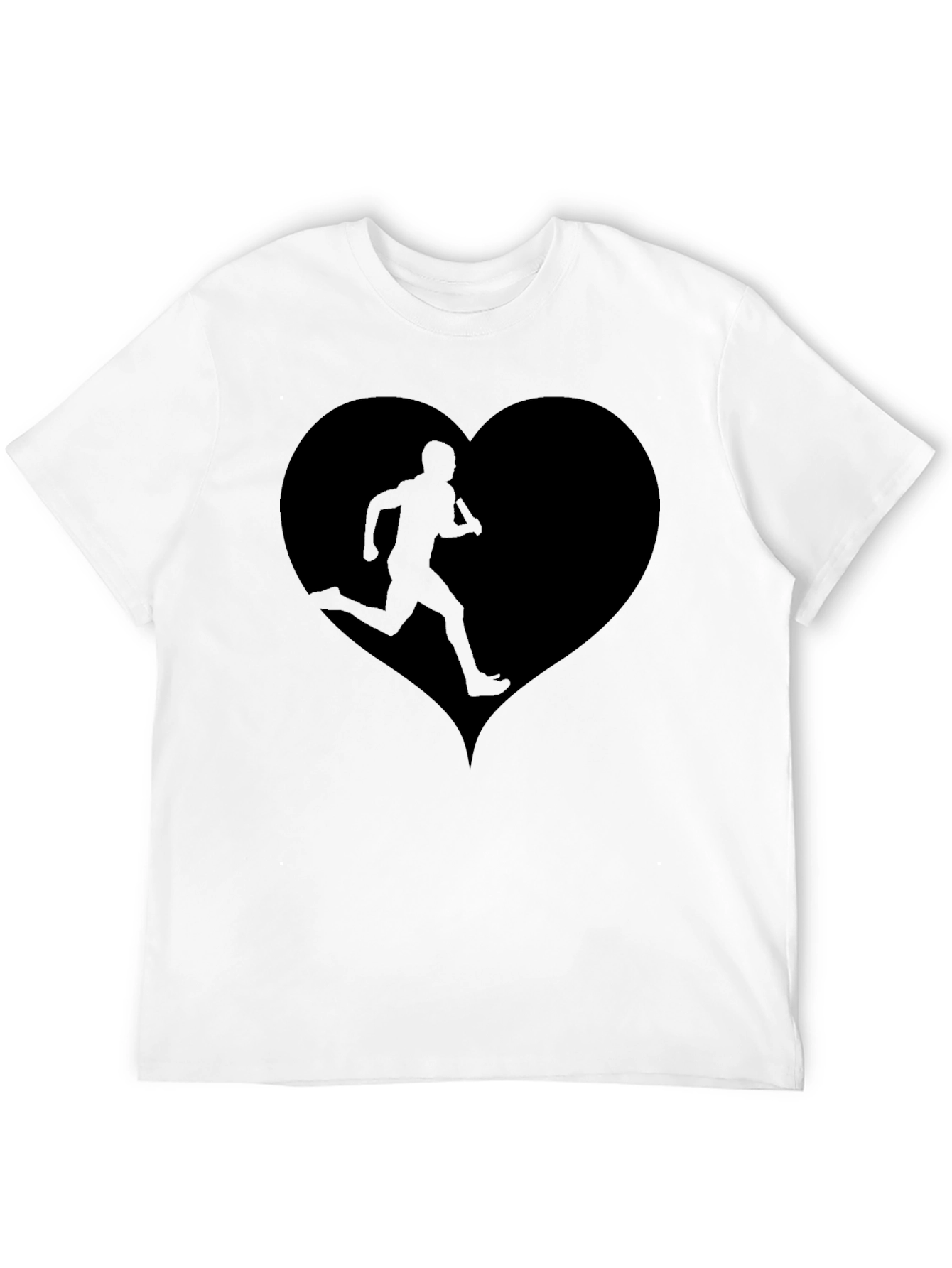 Camiseta Negra Corazón Running para Hombre