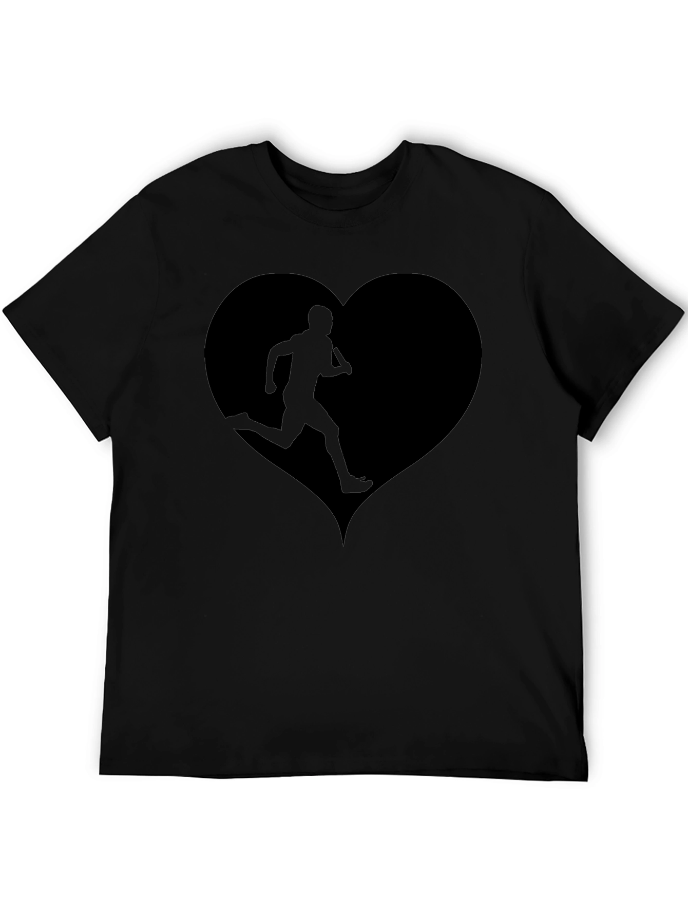Camiseta Negra Corazón Running para Hombre