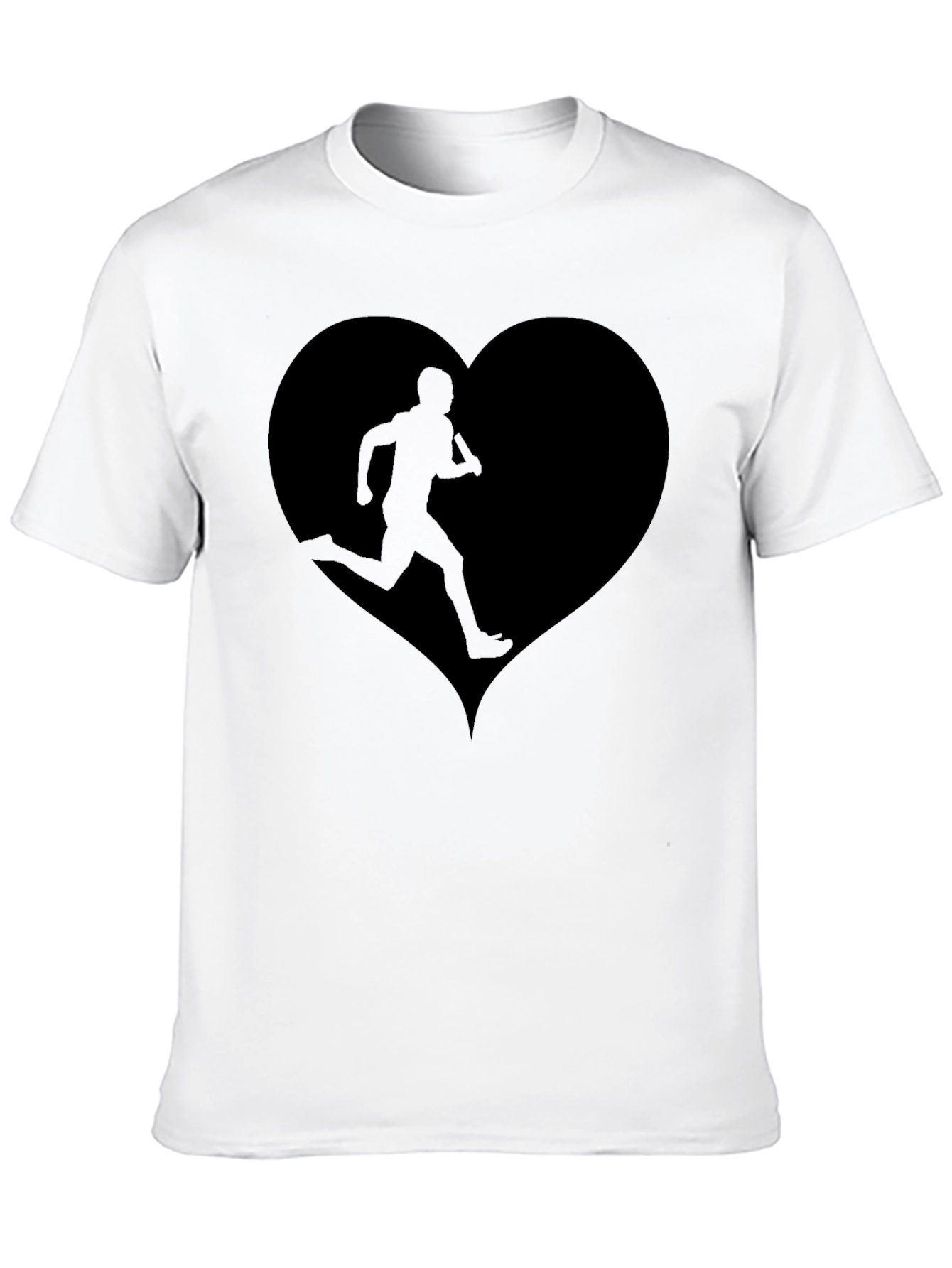 Camiseta Negra Corazón Running para Hombre