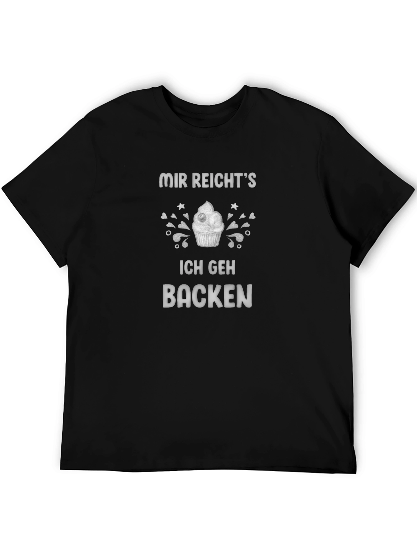 Camiseta Negra con Diseño de Repostería