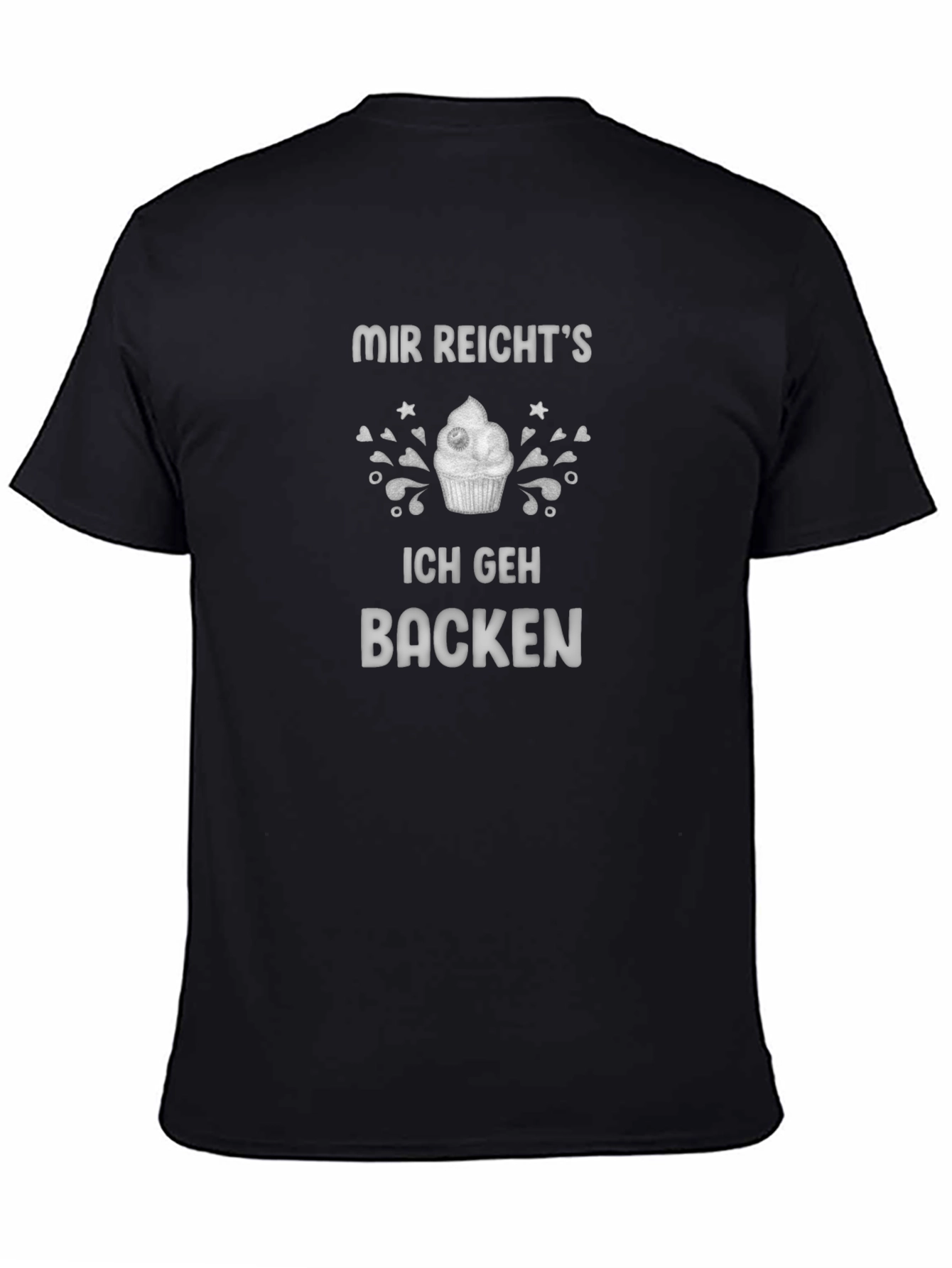 Camiseta Negra con Diseño de Repostería