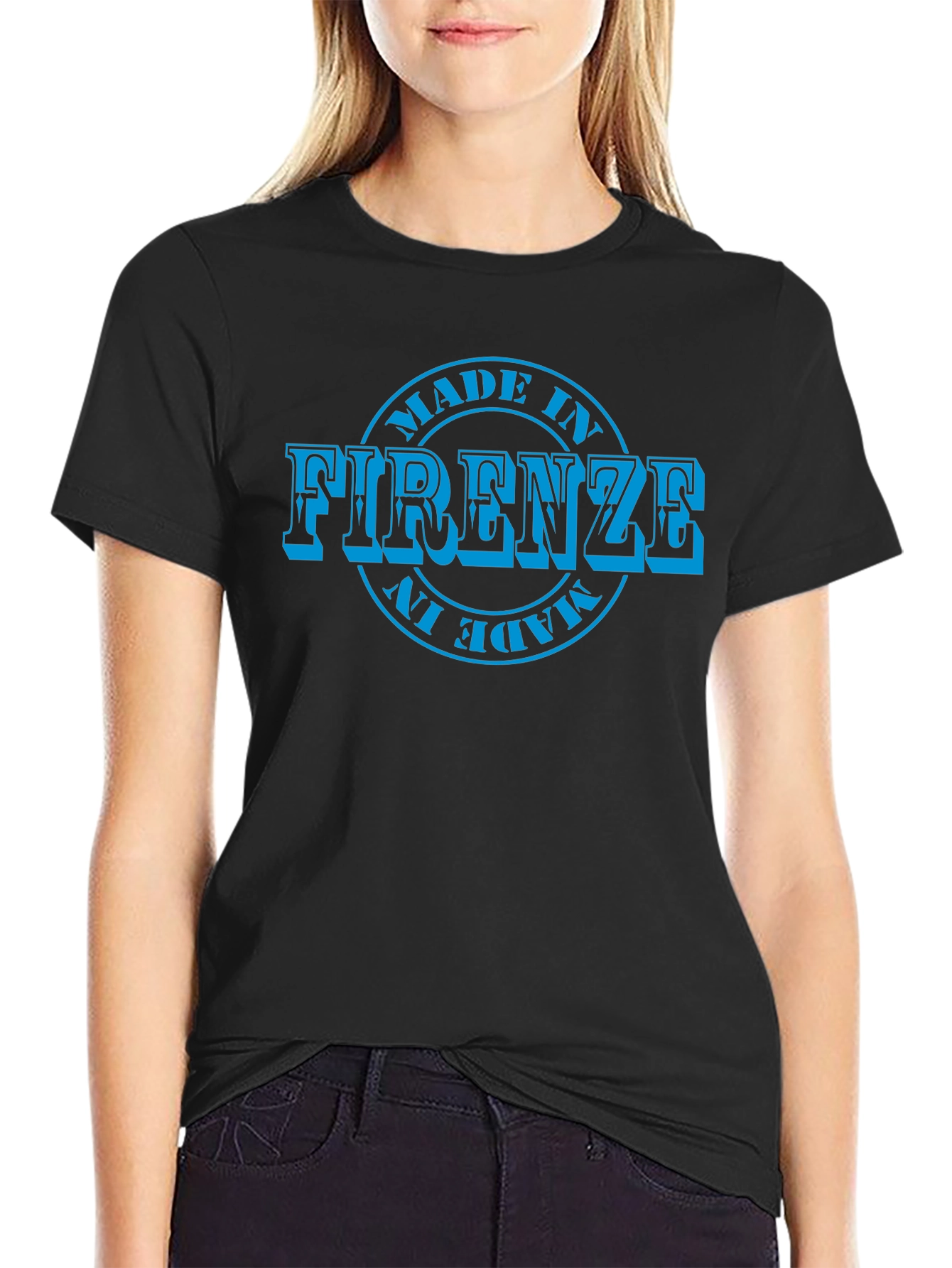 Camiseta Negra Hombre - Diseño Made in Firenze