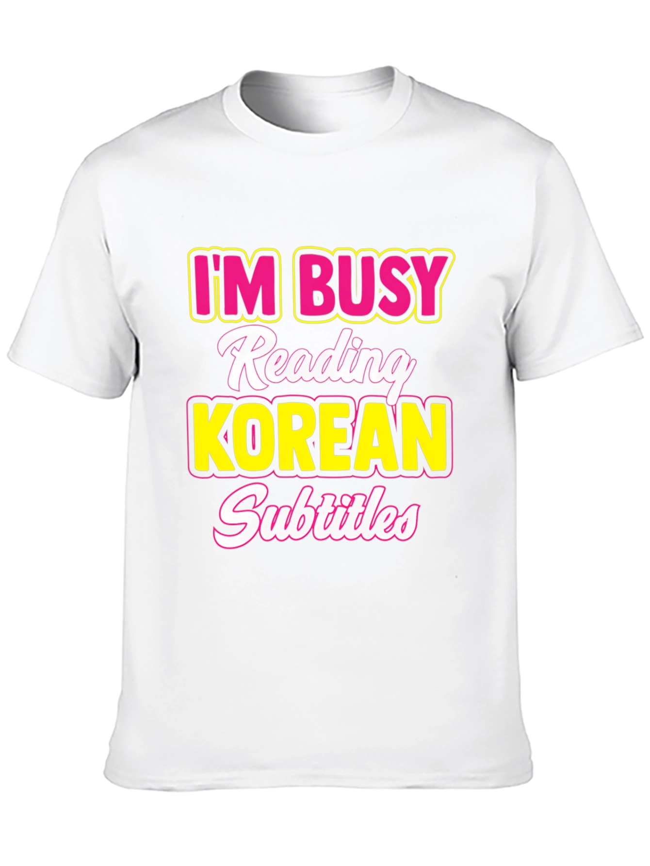Camiseta Hombre: Estoy Ocupado Subtítulos Coreanos