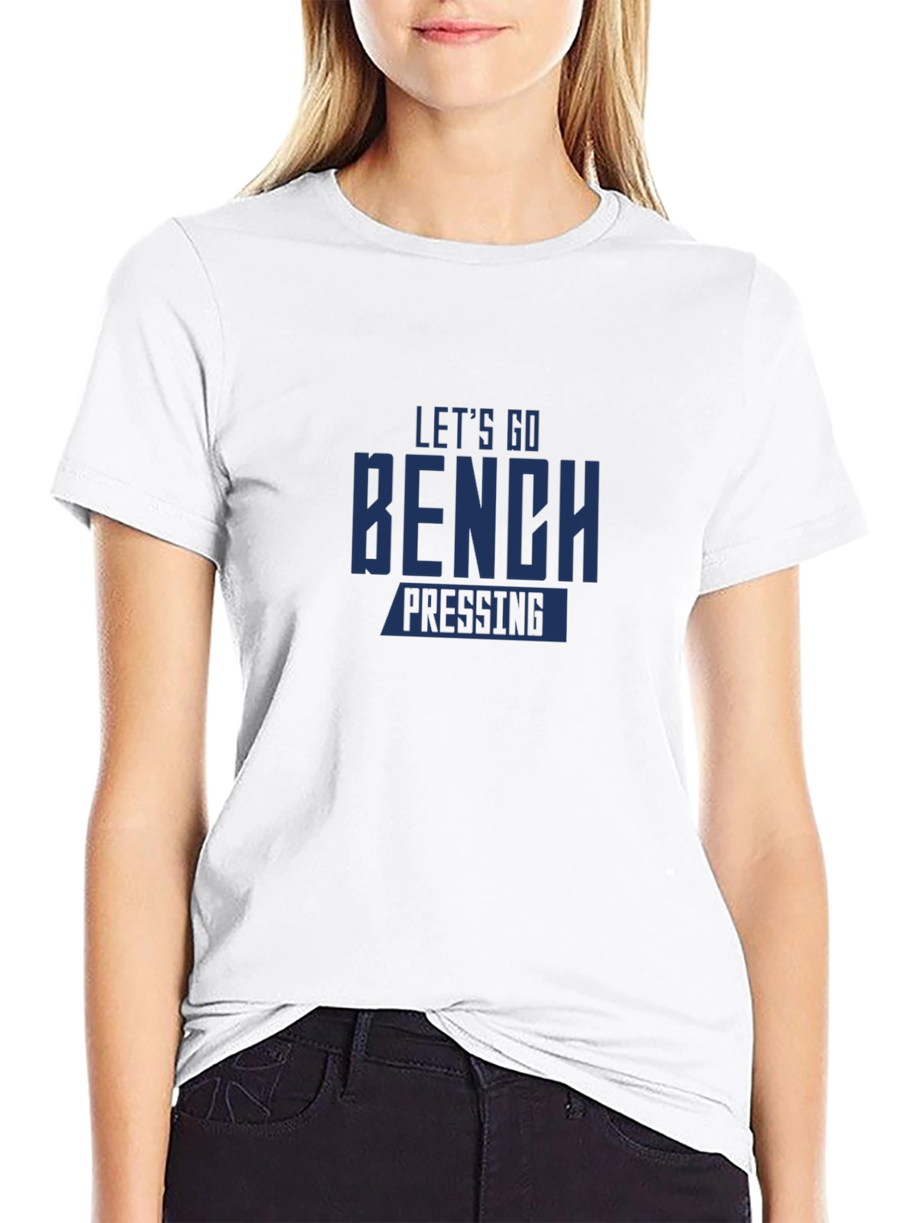 Camiseta Negra: ¡Vamos al Press de Banca!