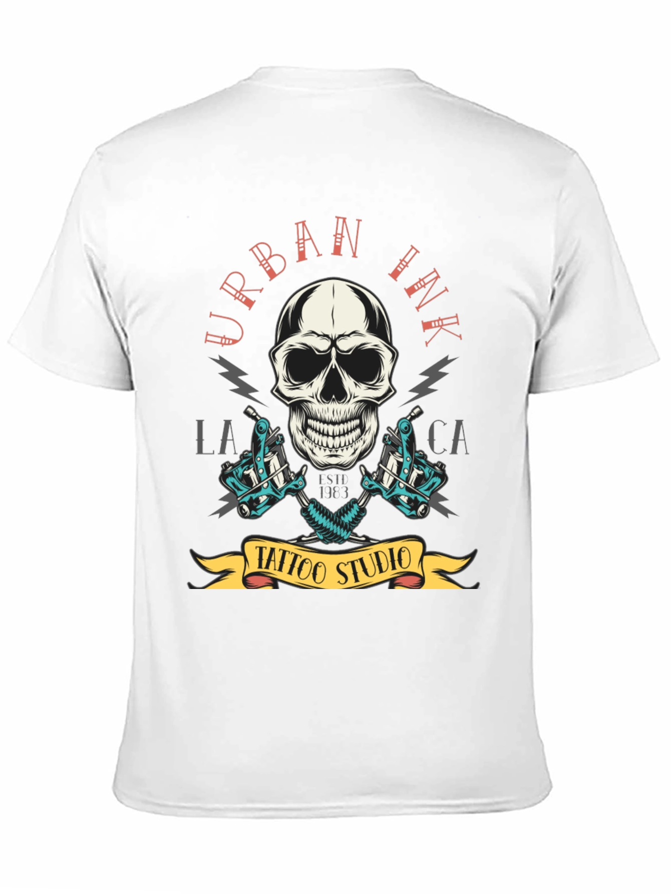 Camiseta Negra Urbana Ink Tattoo Studio Cráneo