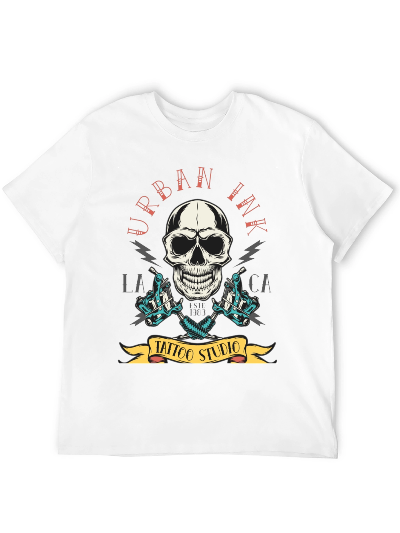 Camiseta Negra Urbana Ink Tattoo Studio Cráneo