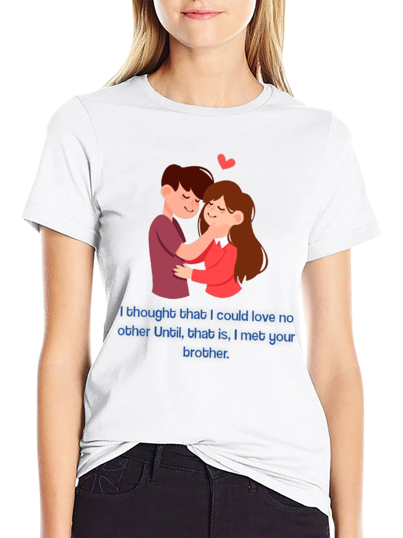 Camiseta Negra Romántica con Diseño Divertido