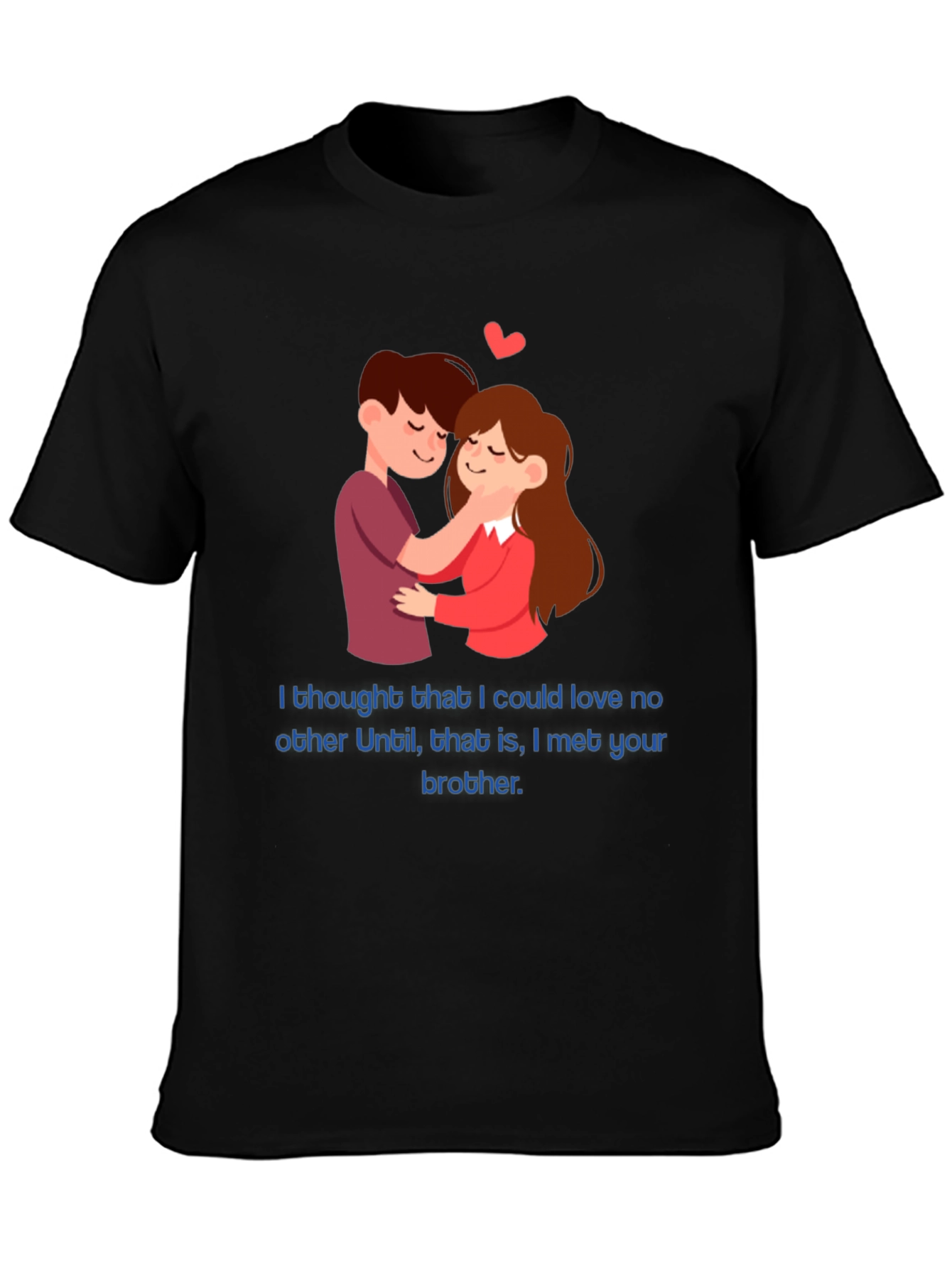 Camiseta Negra Romántica con Diseño Divertido