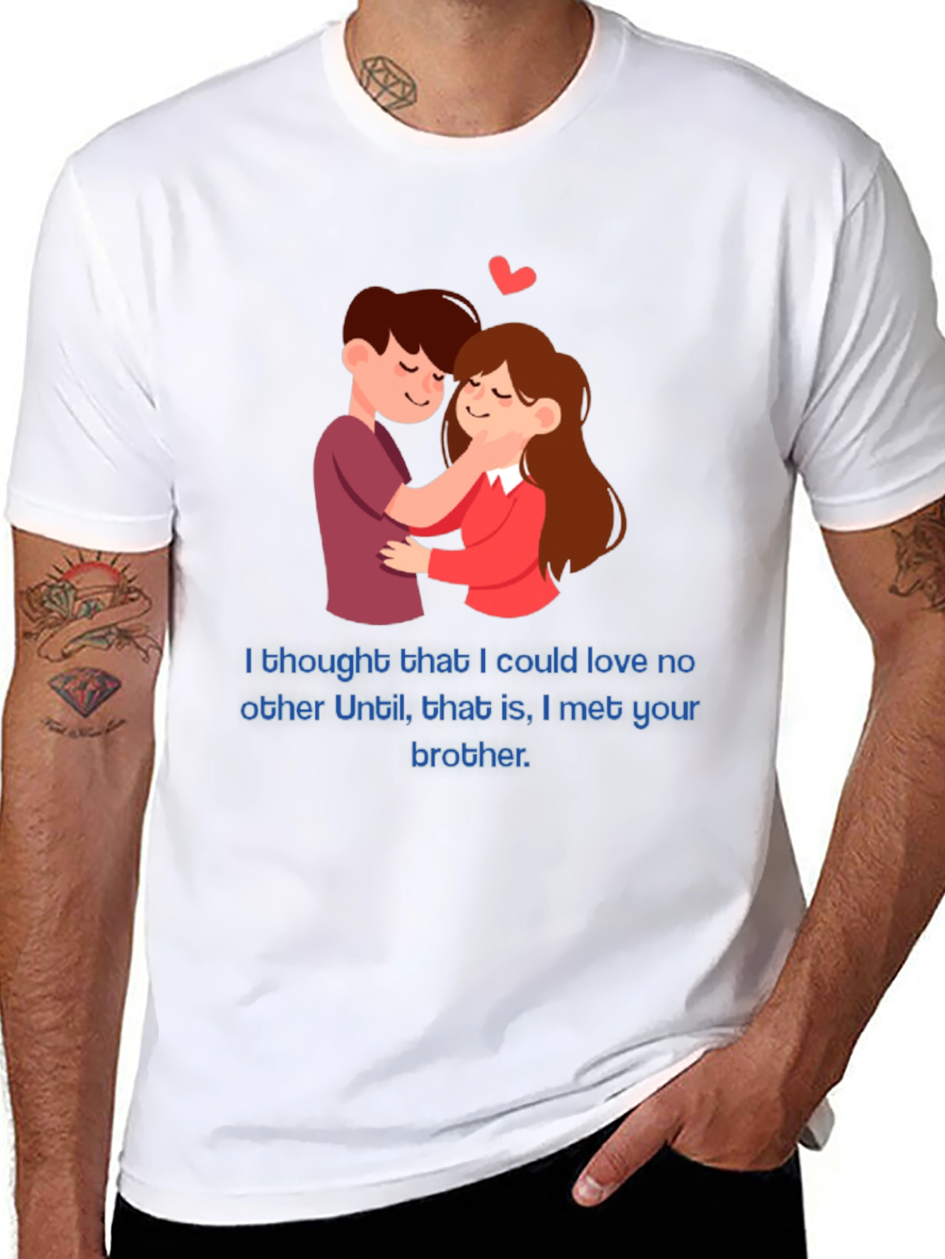Camiseta Negra Romántica con Diseño Divertido