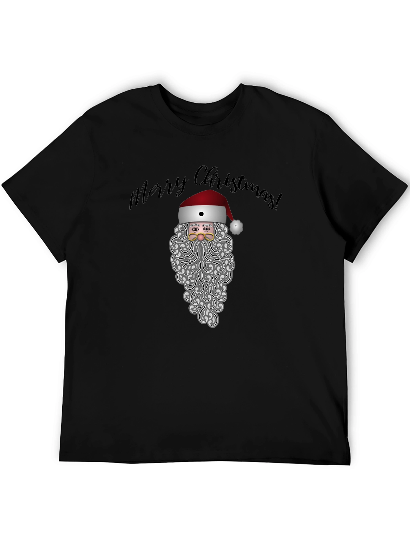 Camiseta Negra Navideña Santa Claus