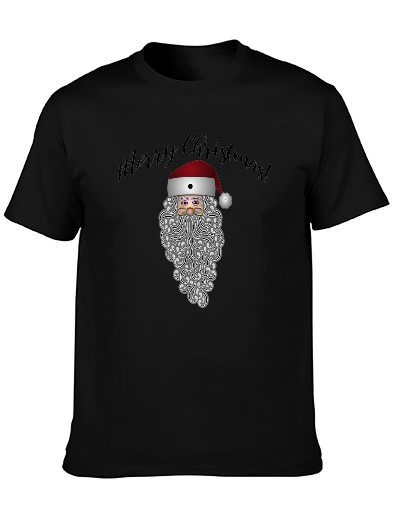 Camiseta Negra Navideña Santa Claus