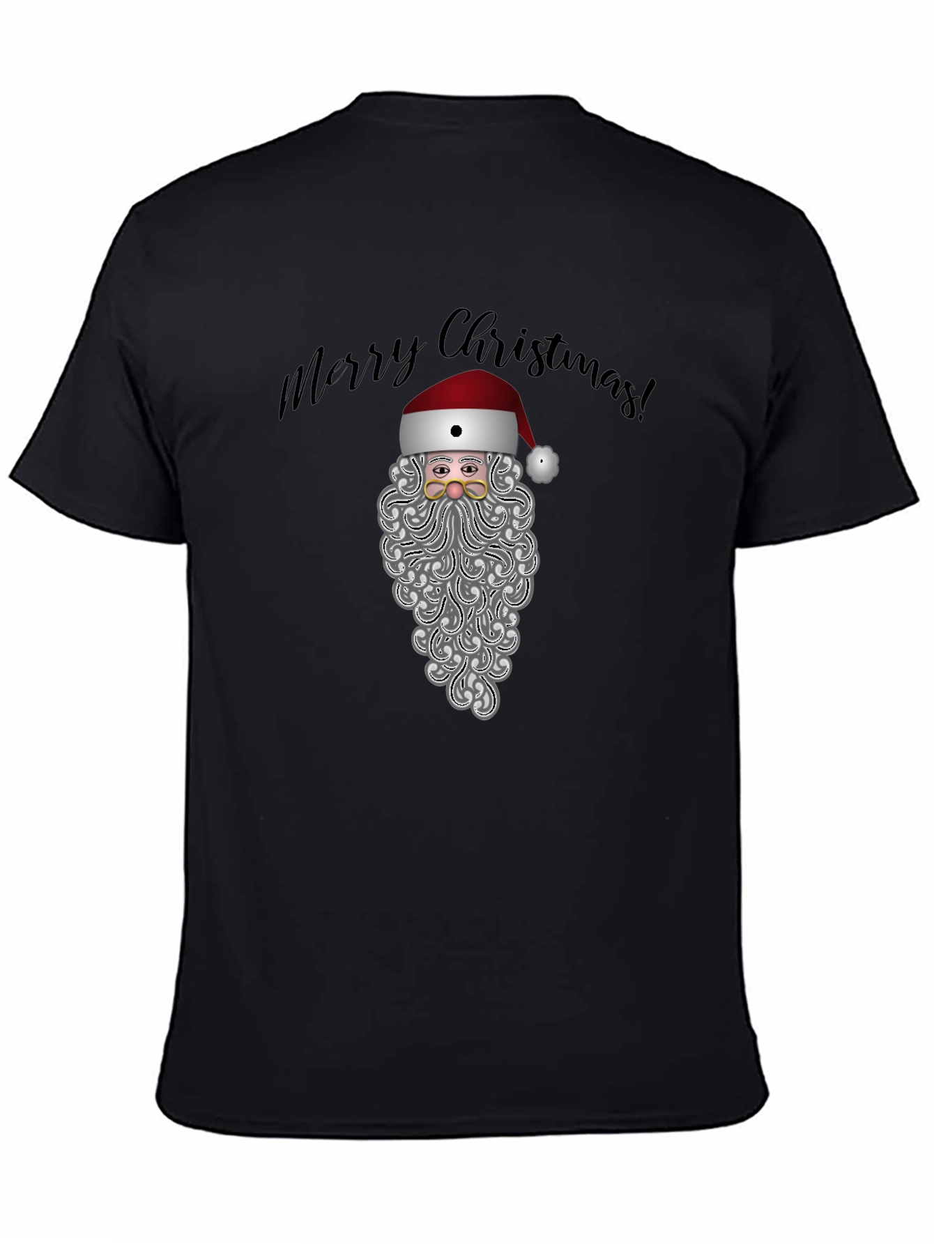 Camiseta Negra Navideña Santa Claus