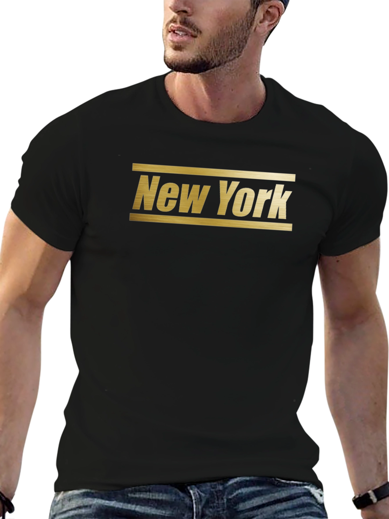 Camiseta Negra New York Estilo Clásico