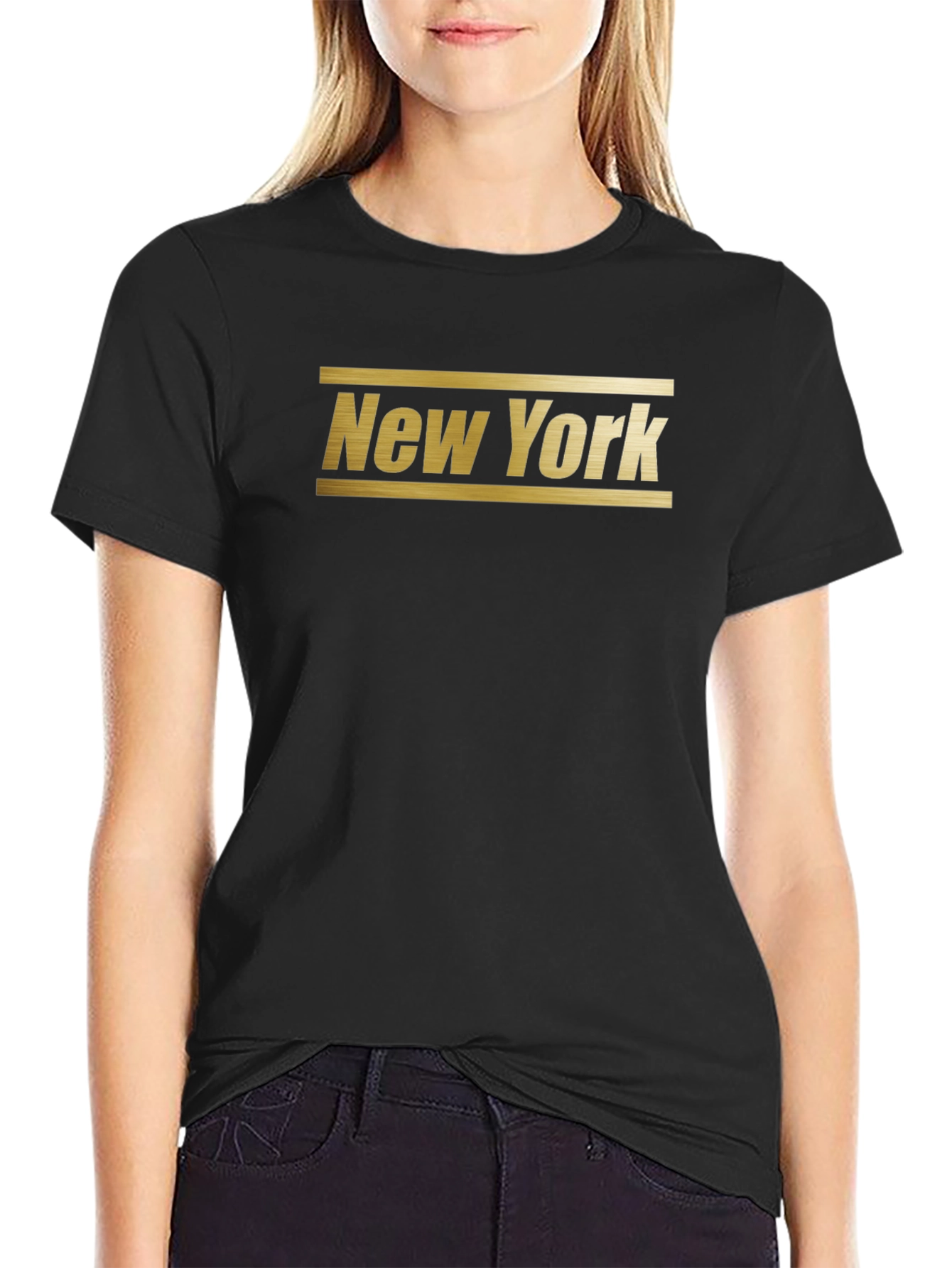 Camiseta Negra New York Estilo Clásico