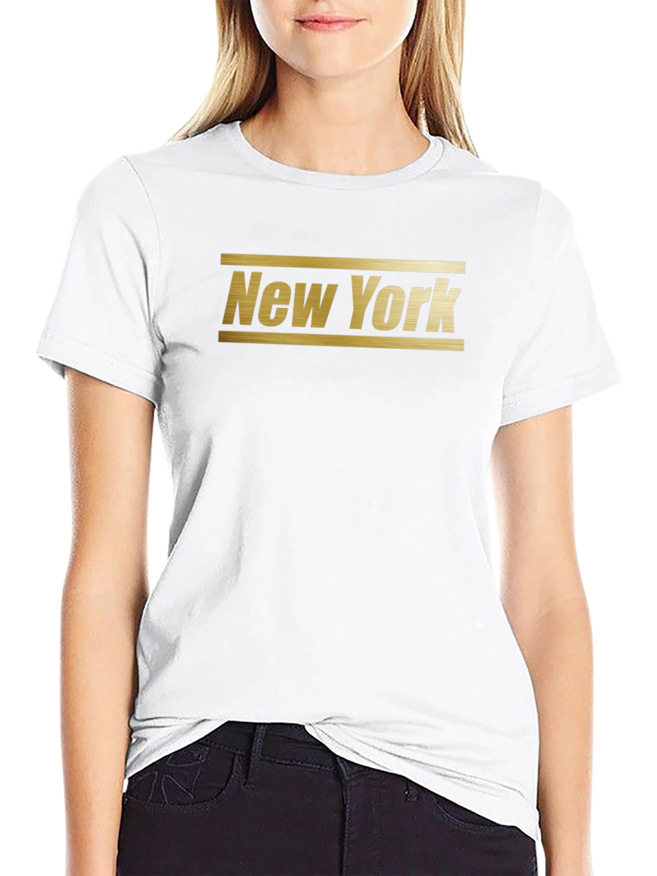 Camiseta Negra New York Estilo Clásico
