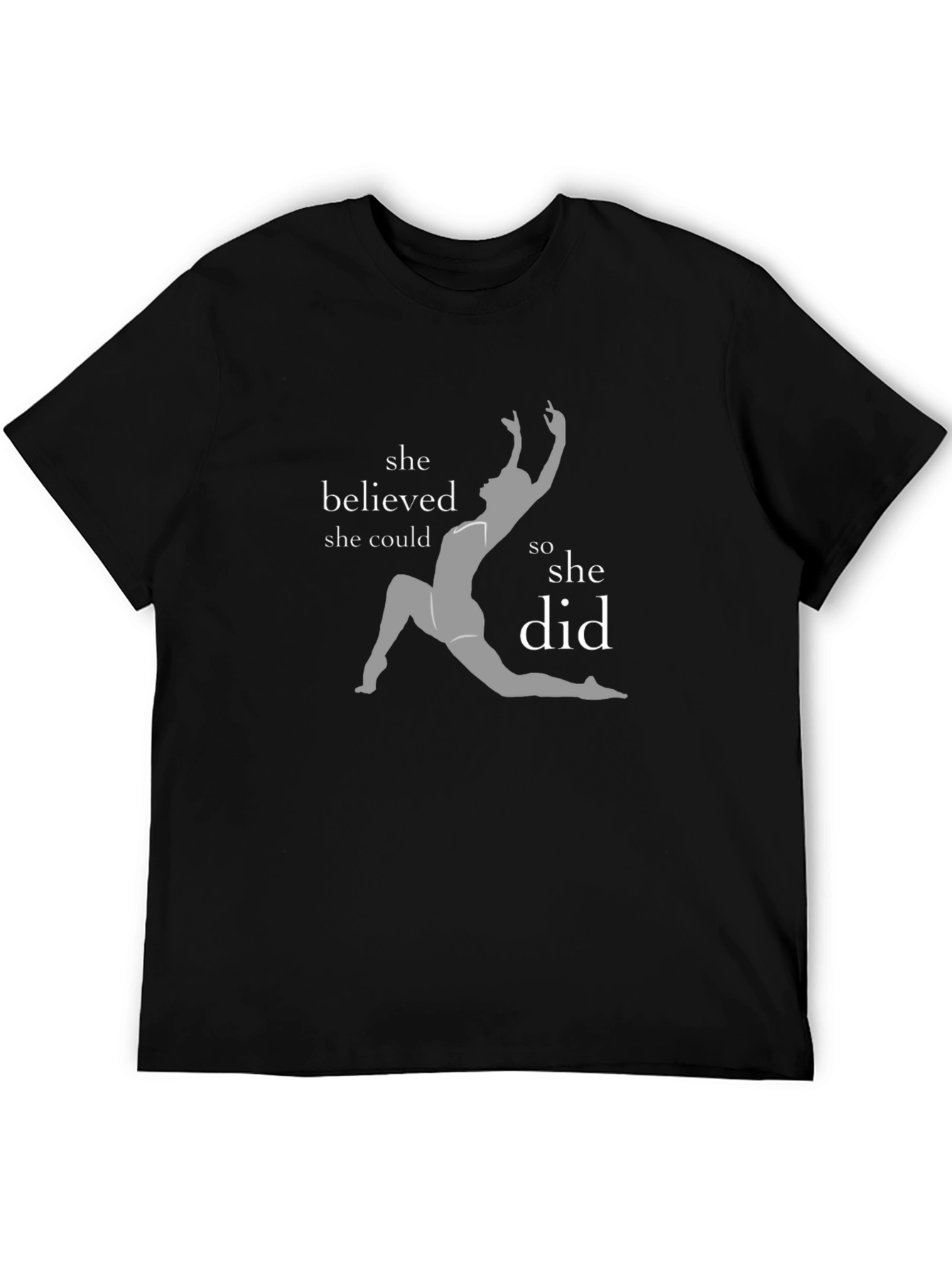 Camiseta Negra con Diseño de Gimnasta
