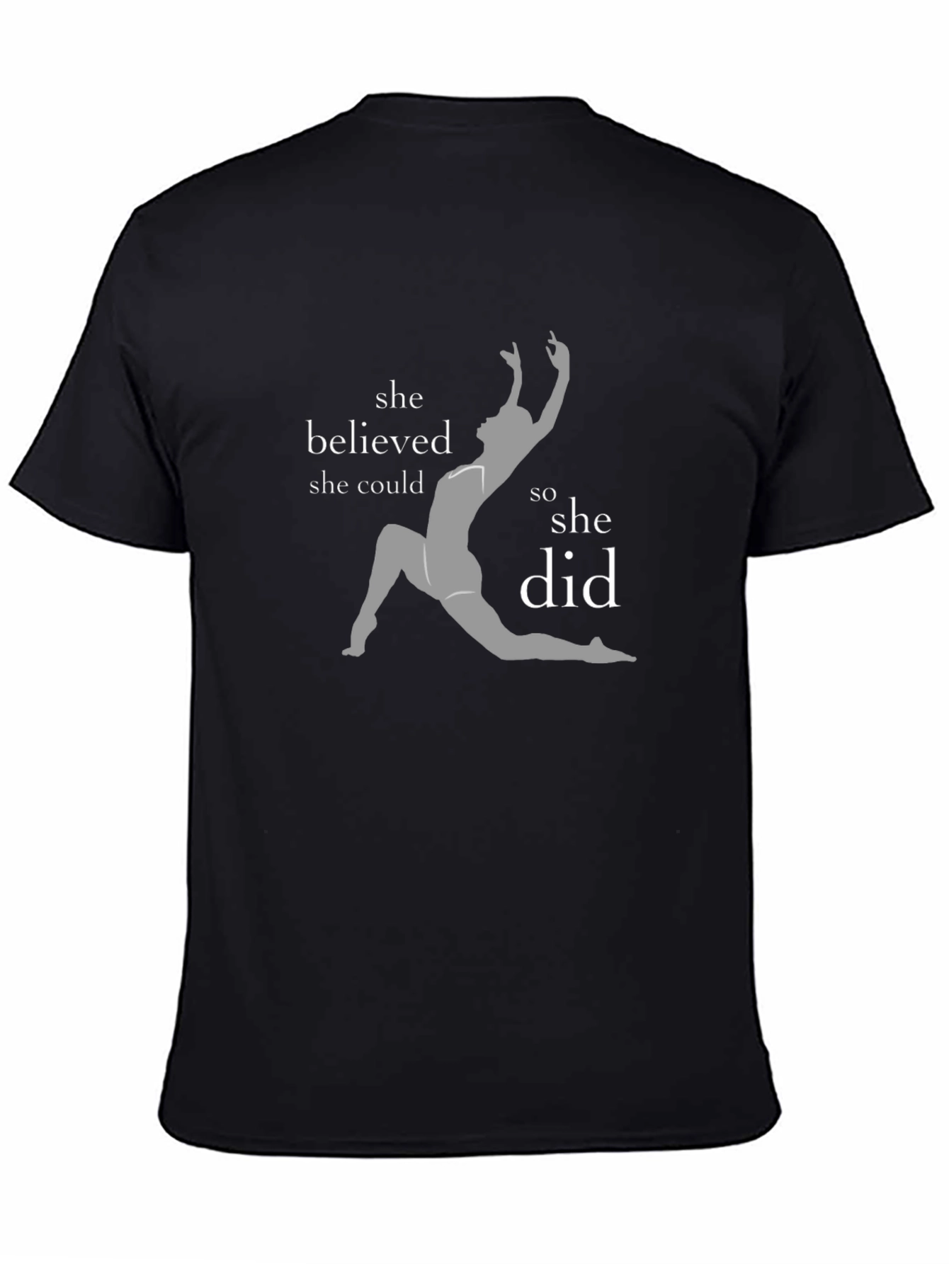 Camiseta Negra con Diseño de Gimnasta