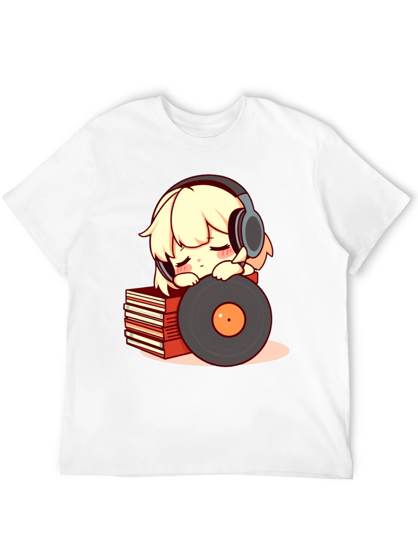 Camiseta Negra con Diseño de Anime Musical