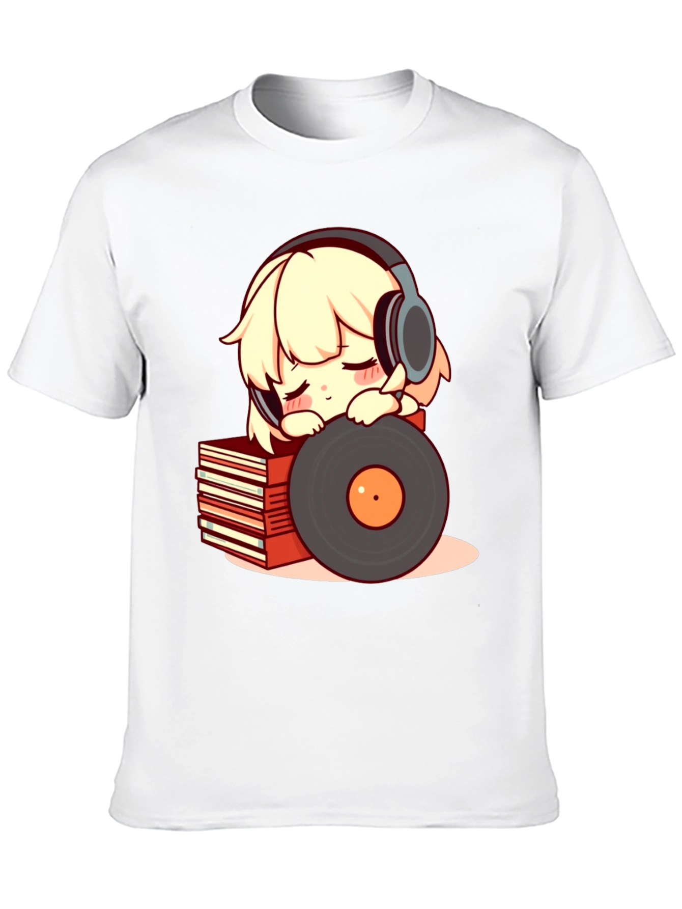 Camiseta Negra con Diseño de Anime Musical