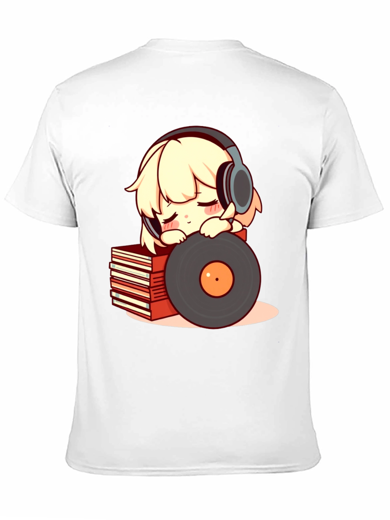 Camiseta Negra con Diseño de Anime Musical