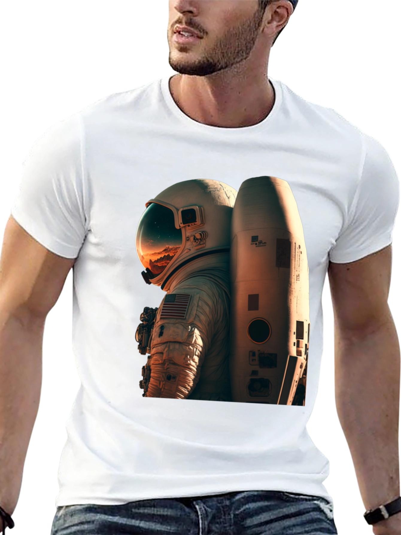 Camiseta Negra Astronauta Espacio Unisex
