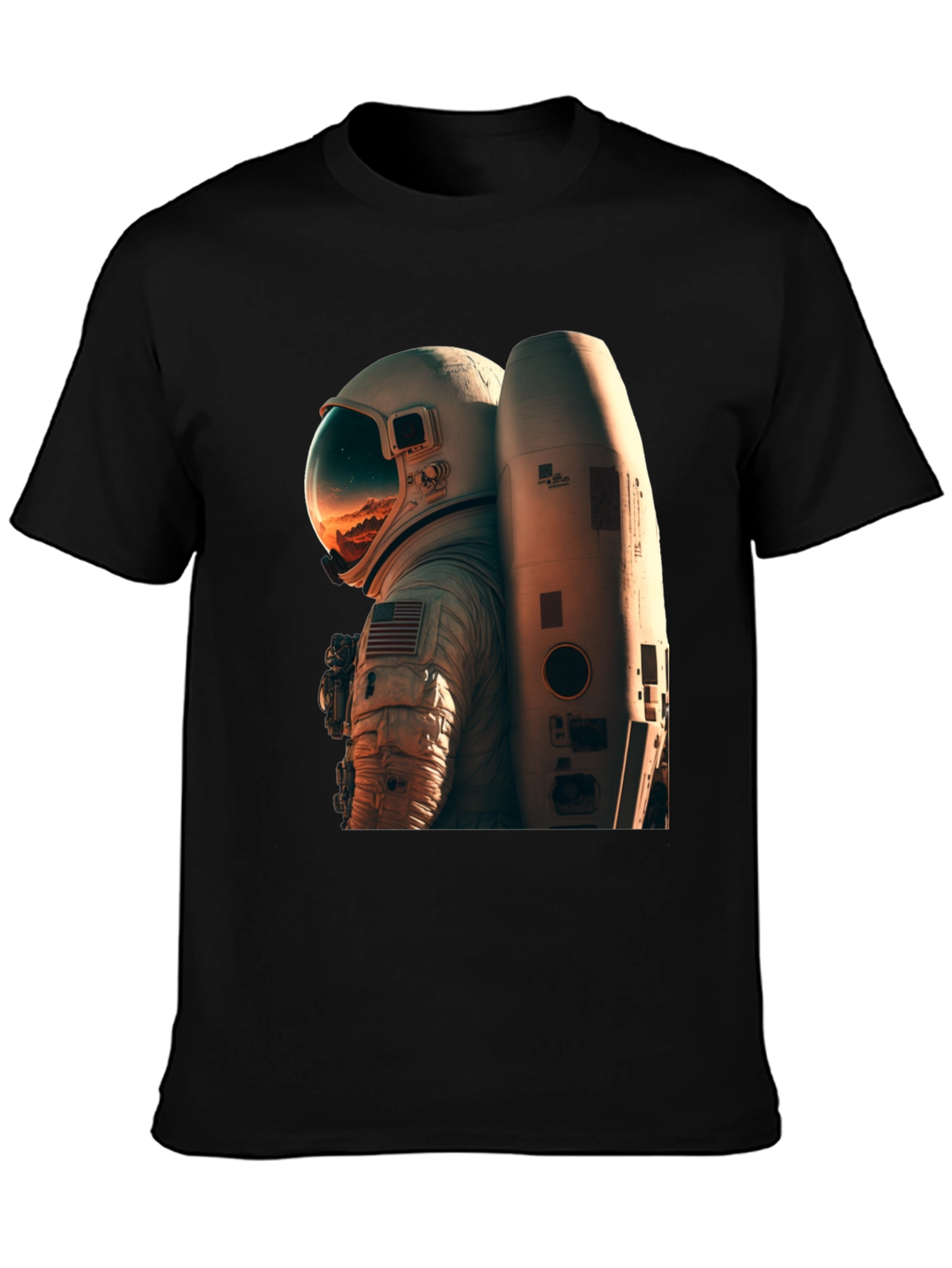 Camiseta Negra Astronauta Espacio Unisex