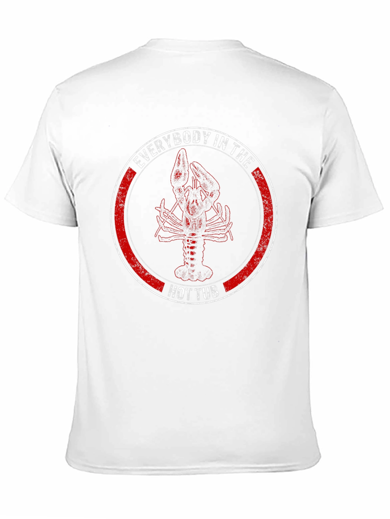 Camiseta Negra con Diseño de Langosta en Círculo Rojo