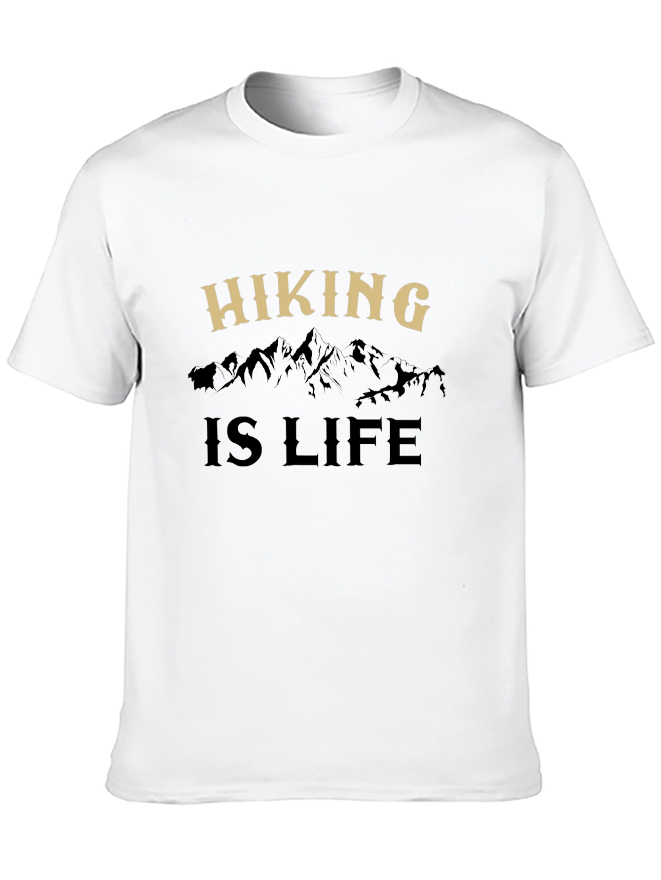 Camiseta Negra Hiking is Life para Aventureros