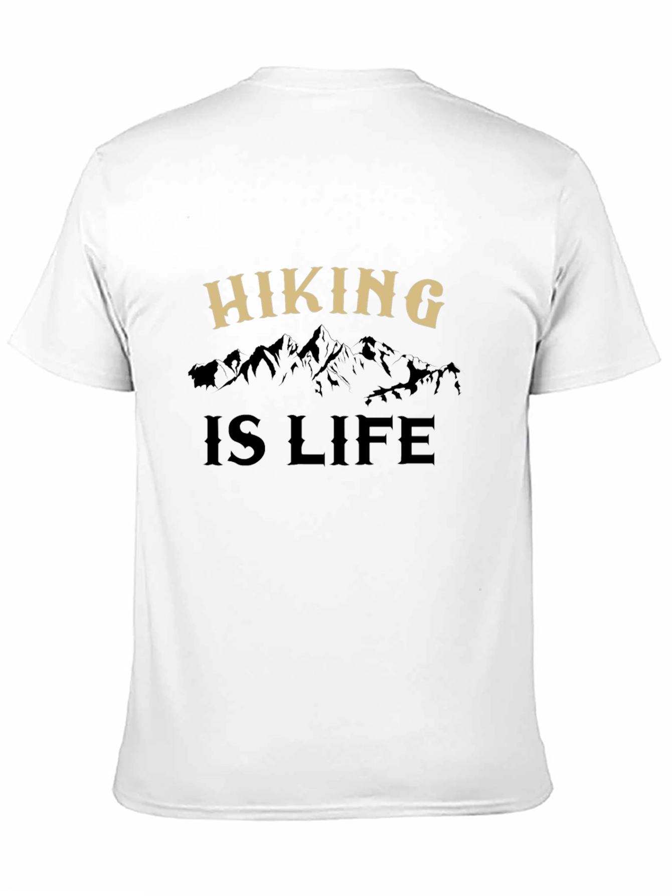 Camiseta Negra Hiking is Life para Aventureros