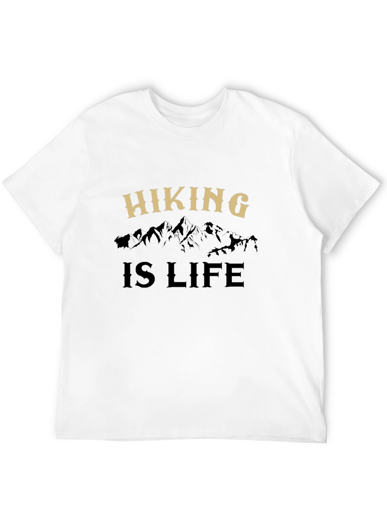 Camiseta Negra Hiking is Life para Aventureros
