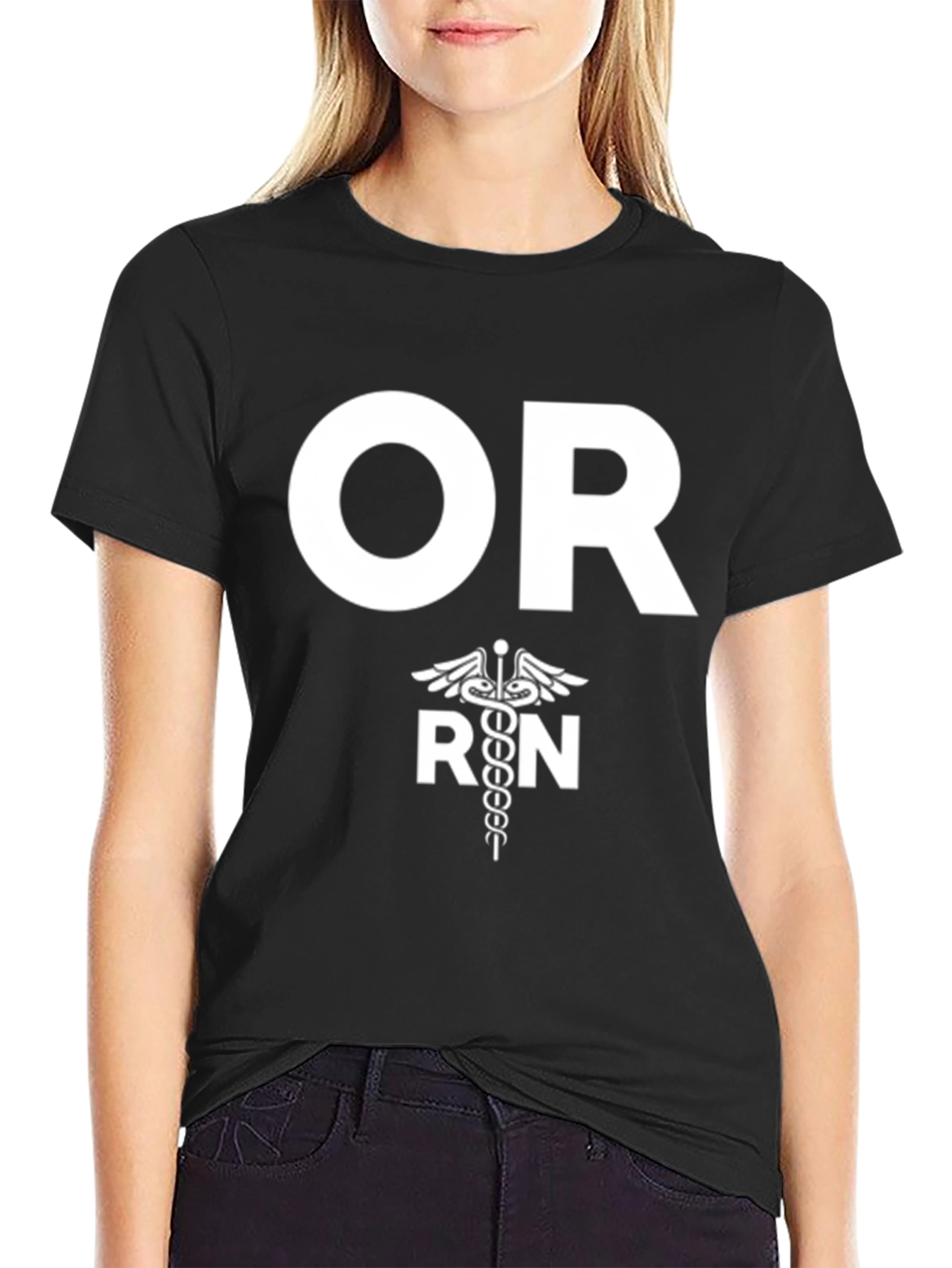 Camiseta Negra OR RN - Enfermera Quirúrgica