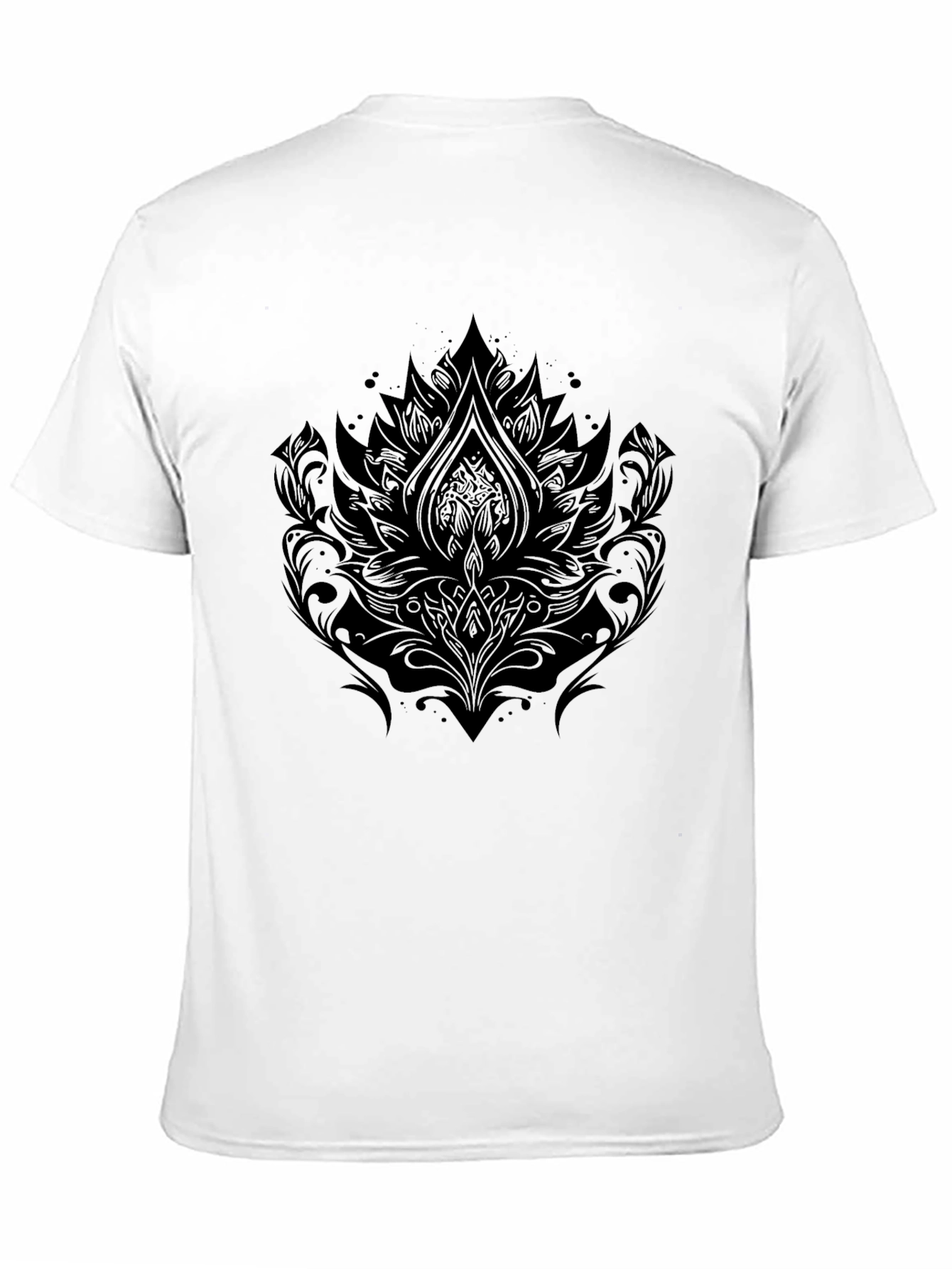 Camiseta Negra Hombre con Diseño Floral