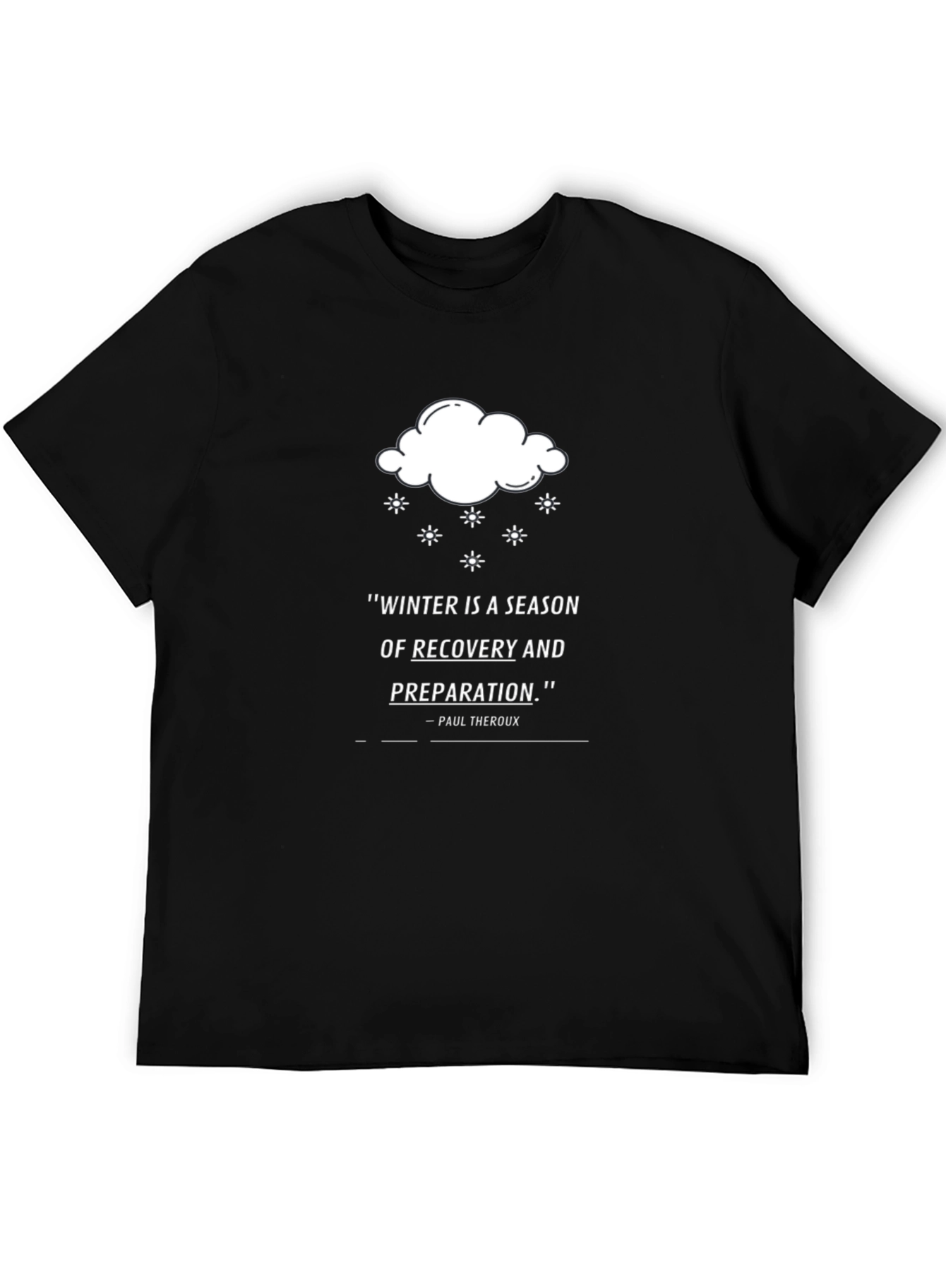 Camiseta Negra Cita Inspiradora Invierno