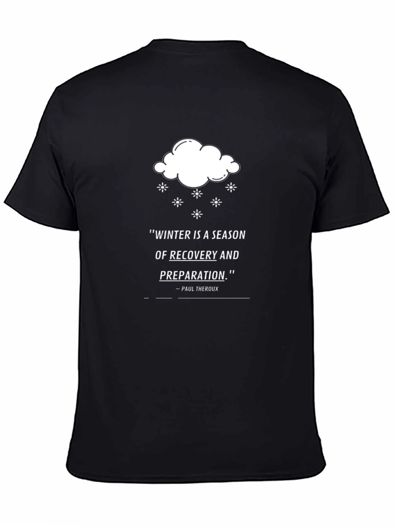 Camiseta Negra Cita Inspiradora Invierno