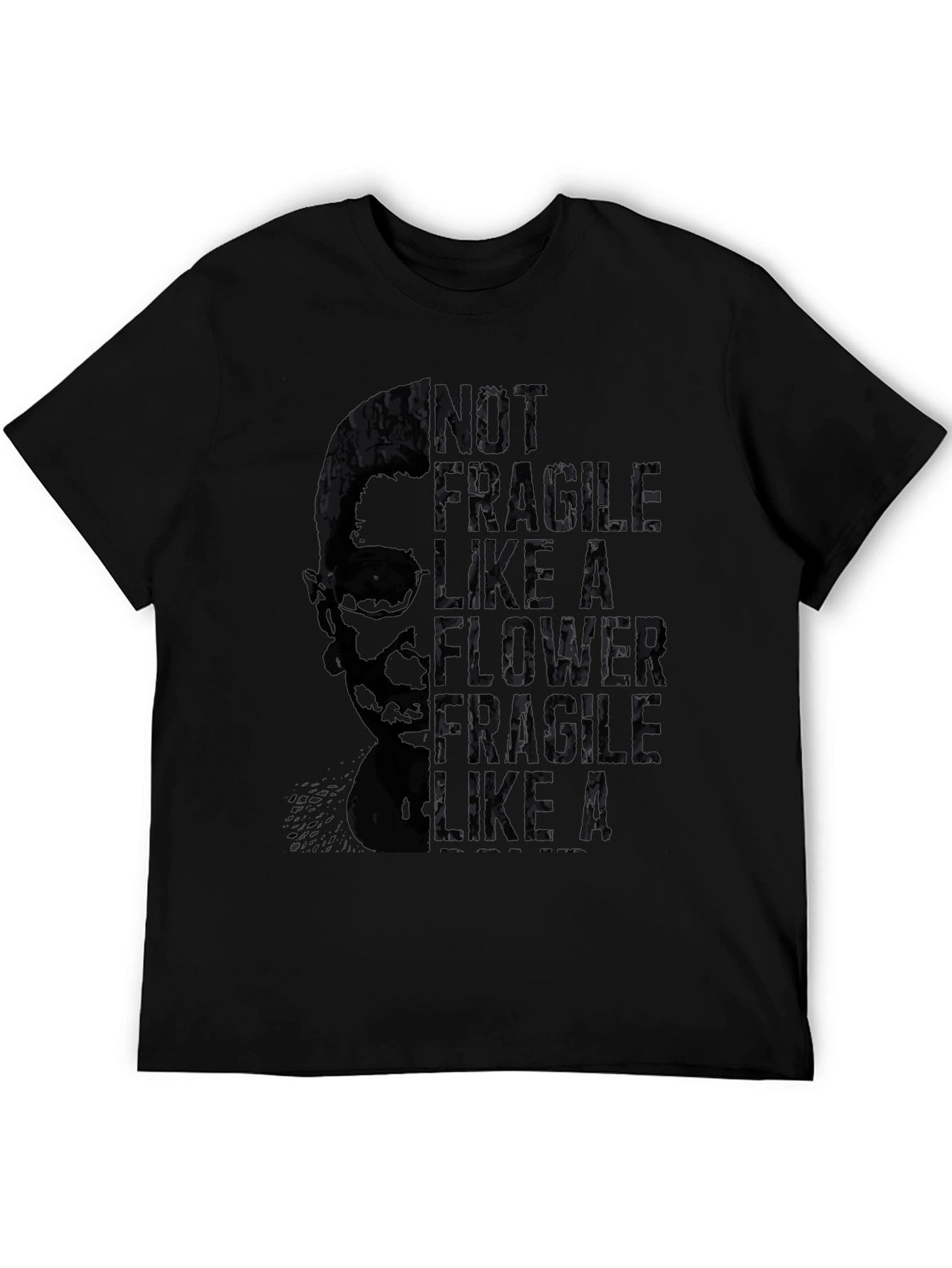 Camiseta Negra RBG No Frágil Como una Flor
