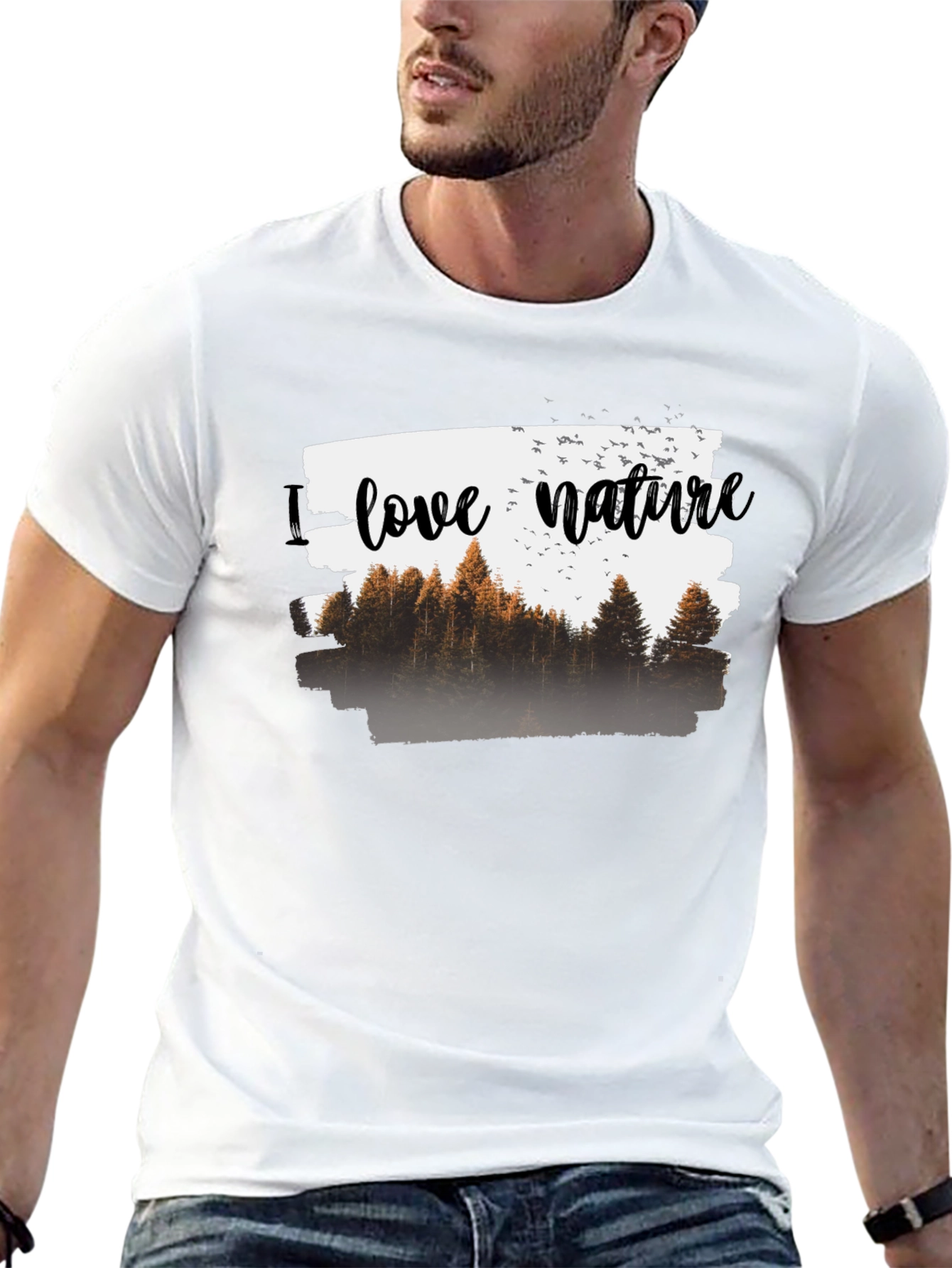 Camiseta Negra Hombre - Amo la Naturaleza
