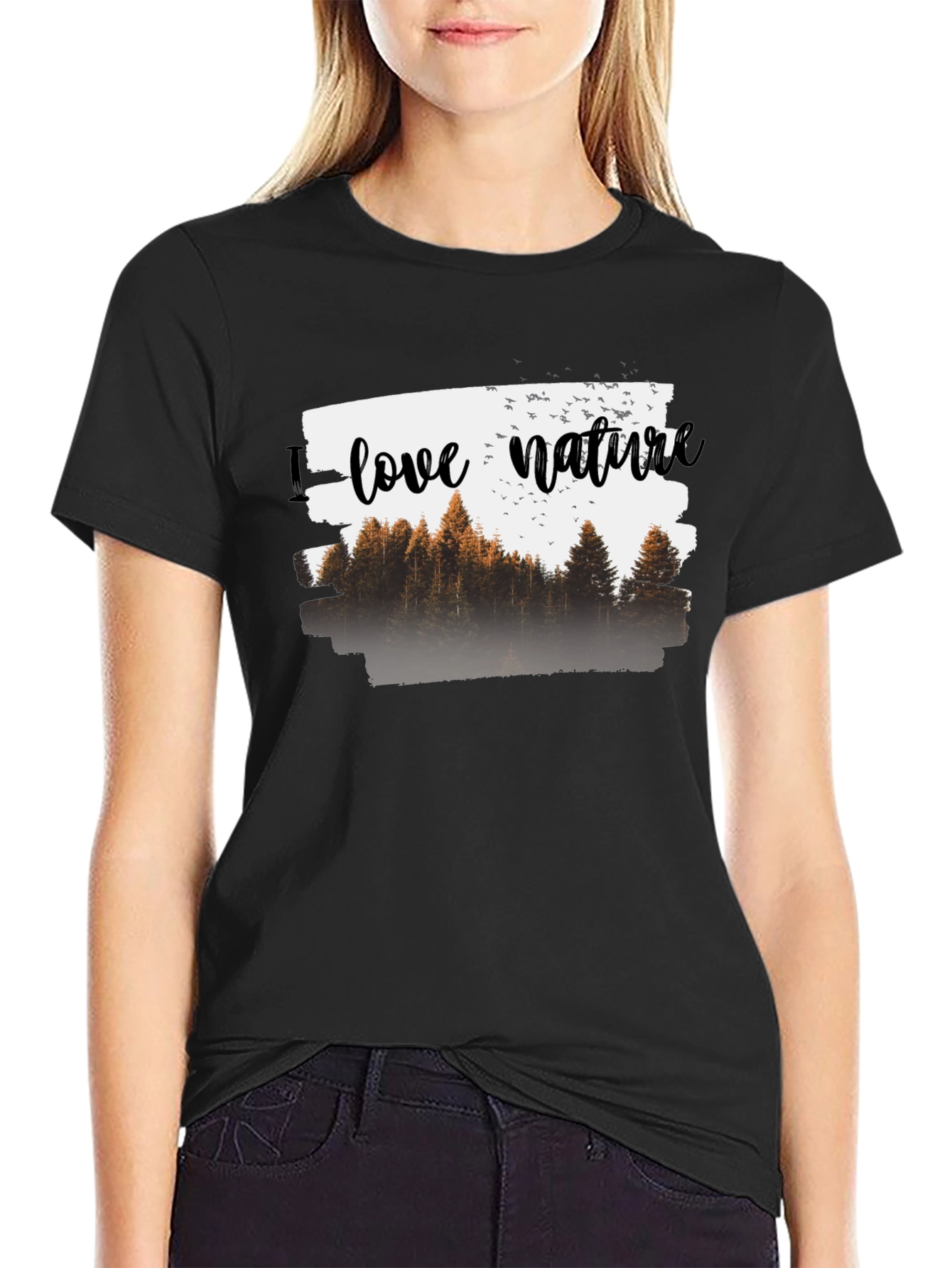 Camiseta Negra Hombre - Amo la Naturaleza