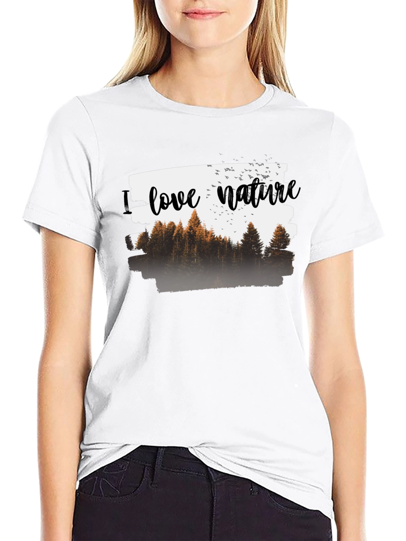 Camiseta Negra Hombre - Amo la Naturaleza