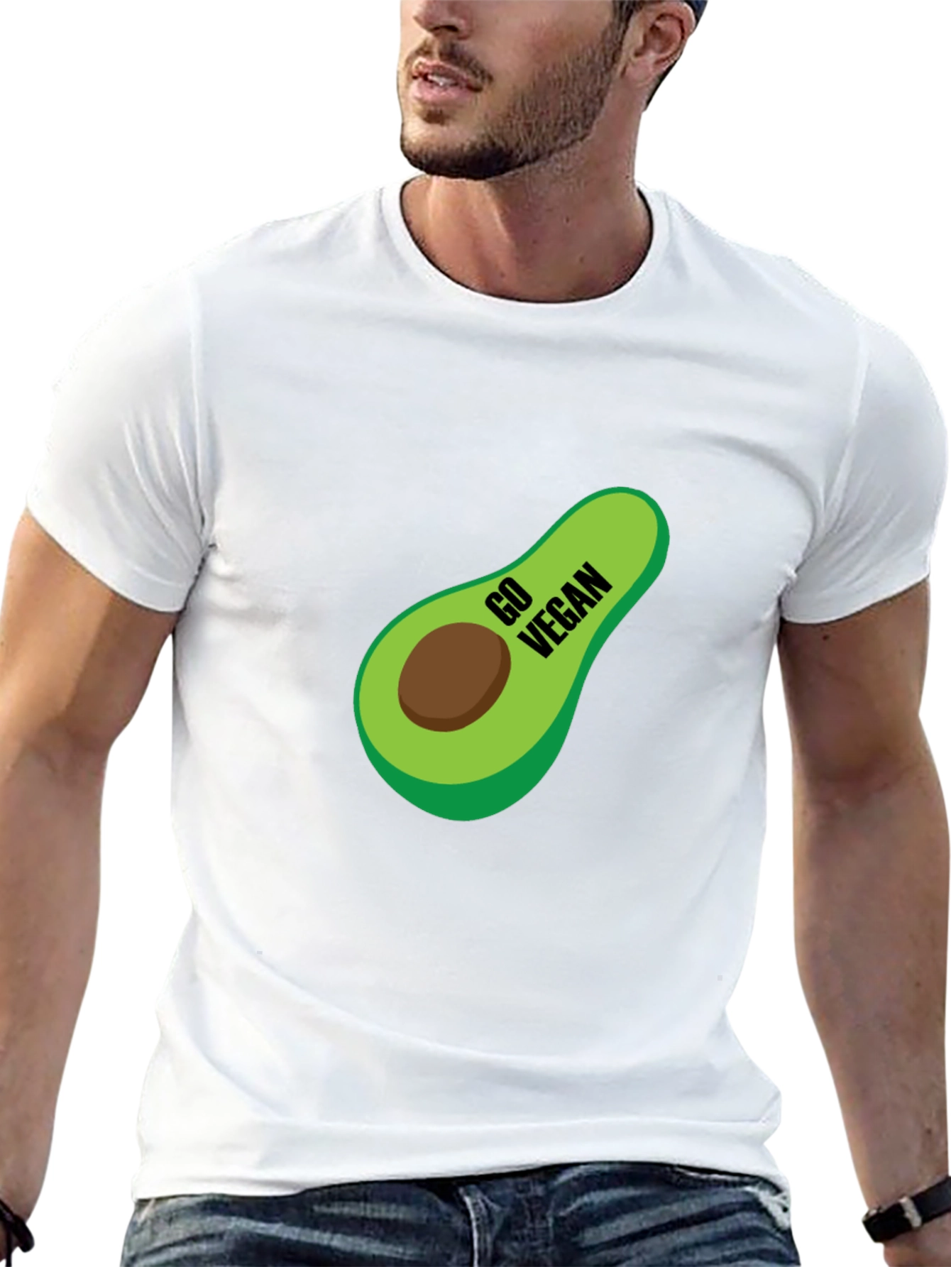 Camiseta Negra Vegana con Aguacate