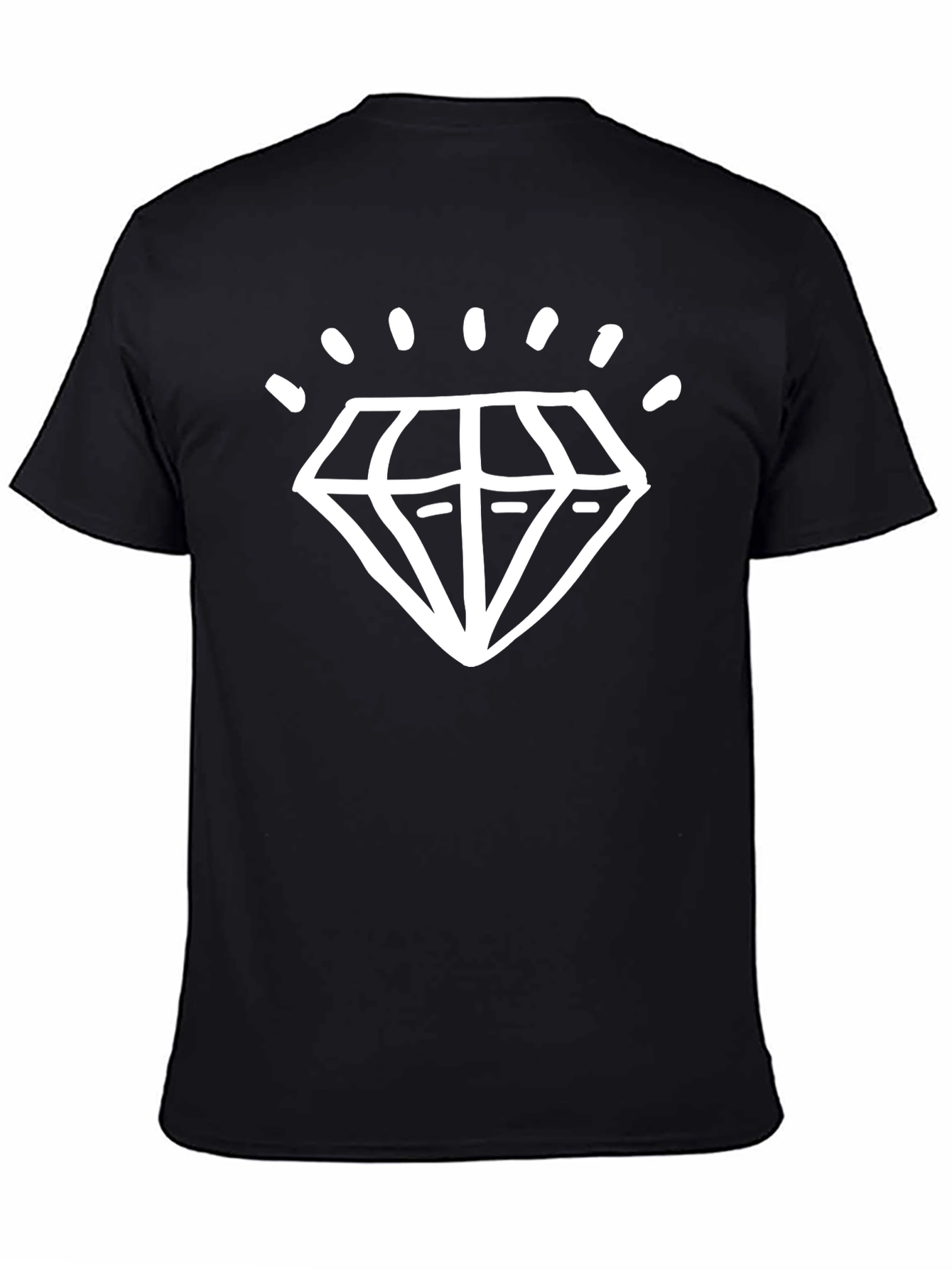 Camiseta Negra con Diseño de Diamante Brillante