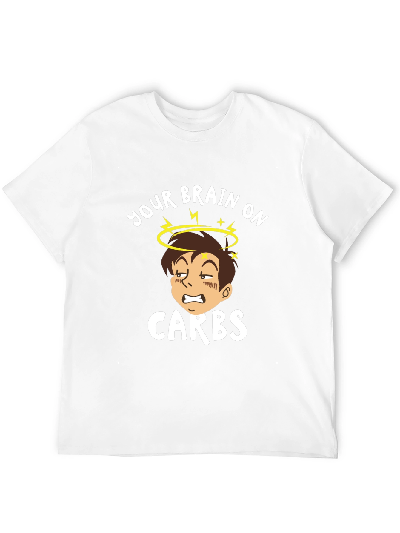 Camiseta Negra Tu Cerebro con Carbohidratos